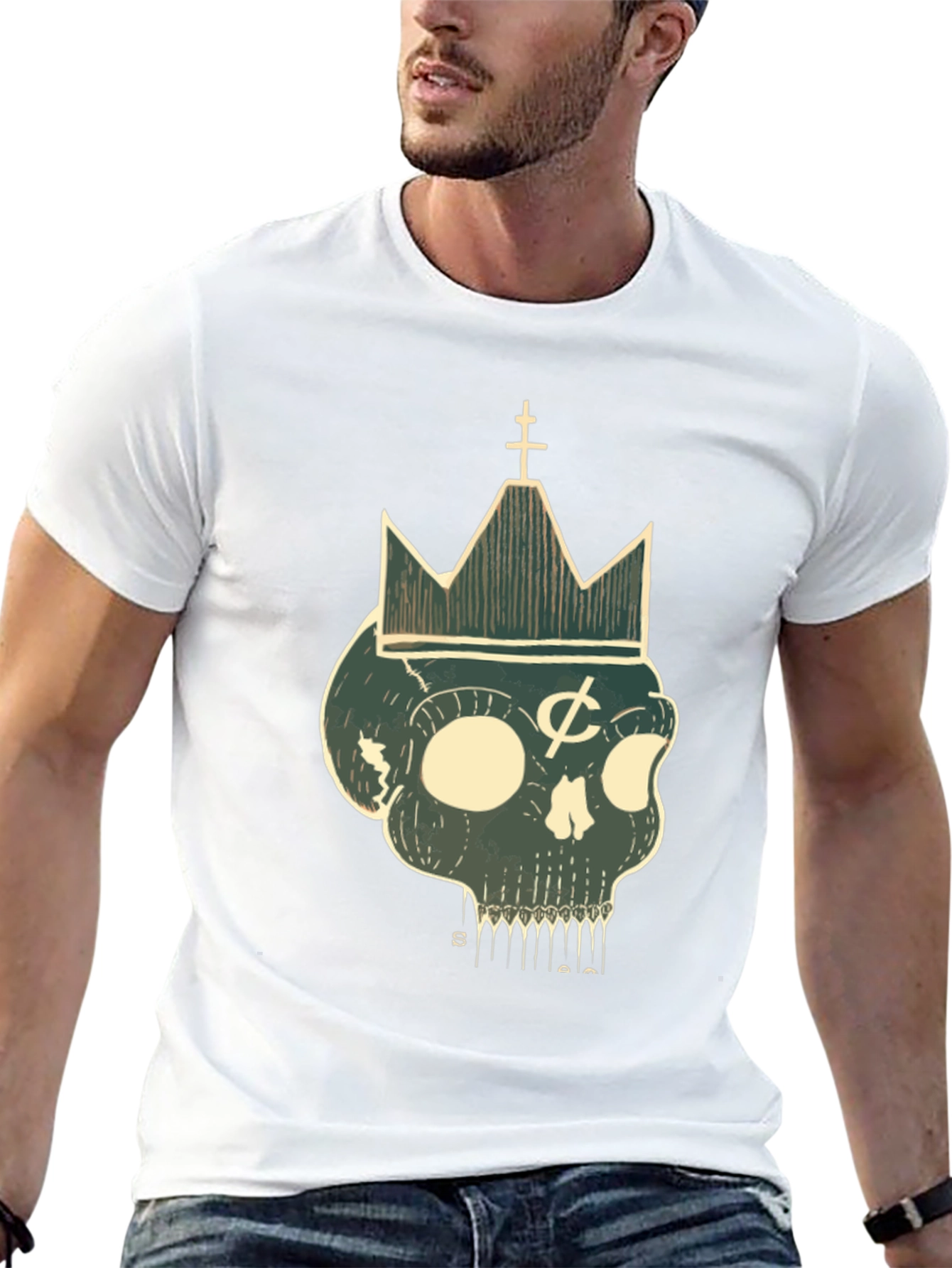 Skull Crown Graphic Tee - Black