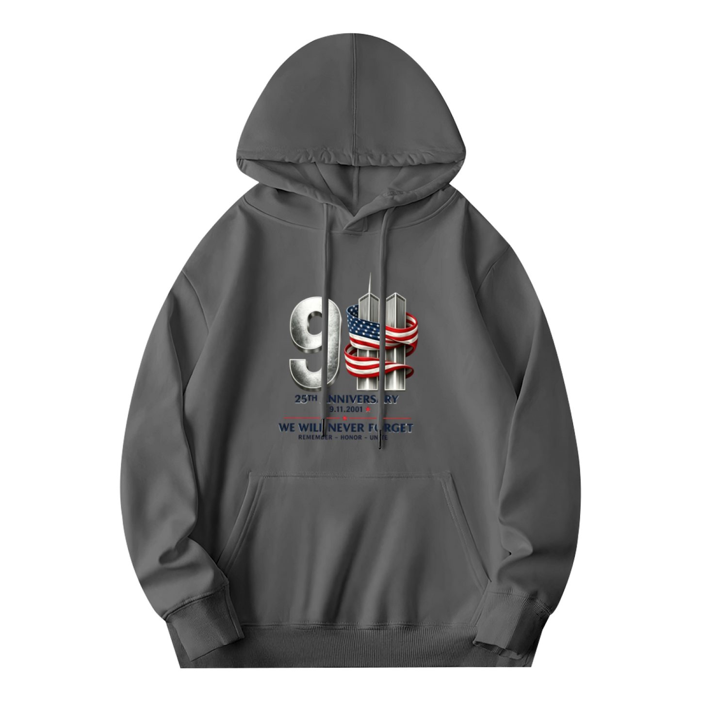 25th Anniversary 9/11 Twin Towers American Flag Tribute Hoodie