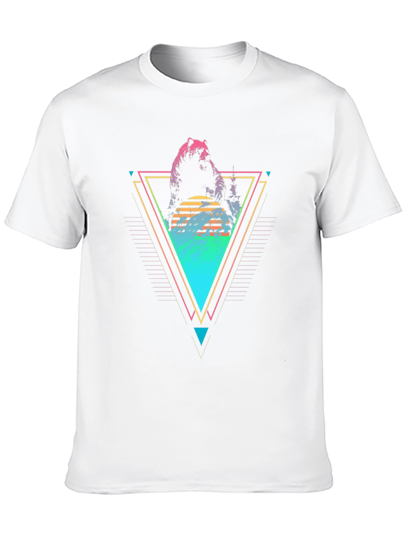Retro Bear Graphic Tee - Black