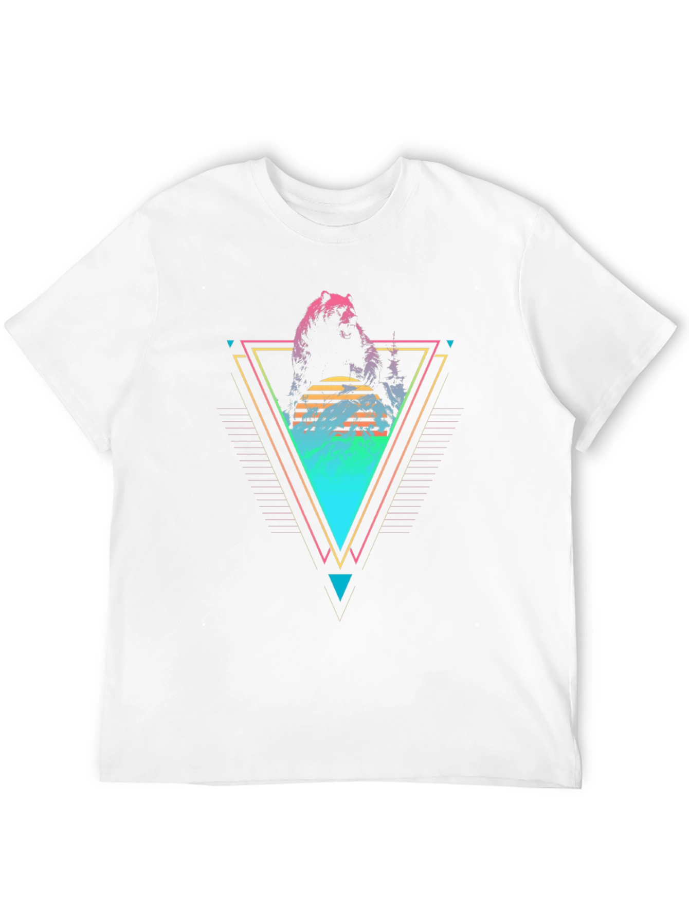 Retro Bear Graphic Tee - Black