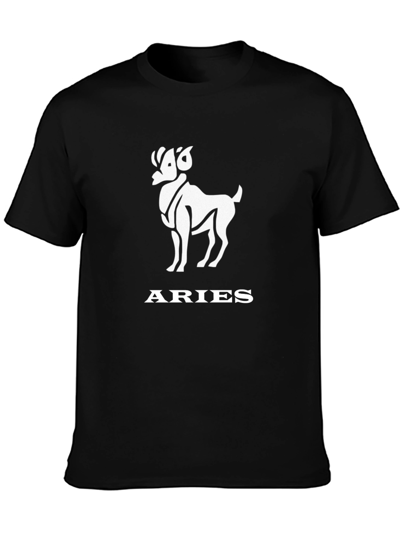 Aries Zodiac Graphic Tee - Black Cotton Blend
