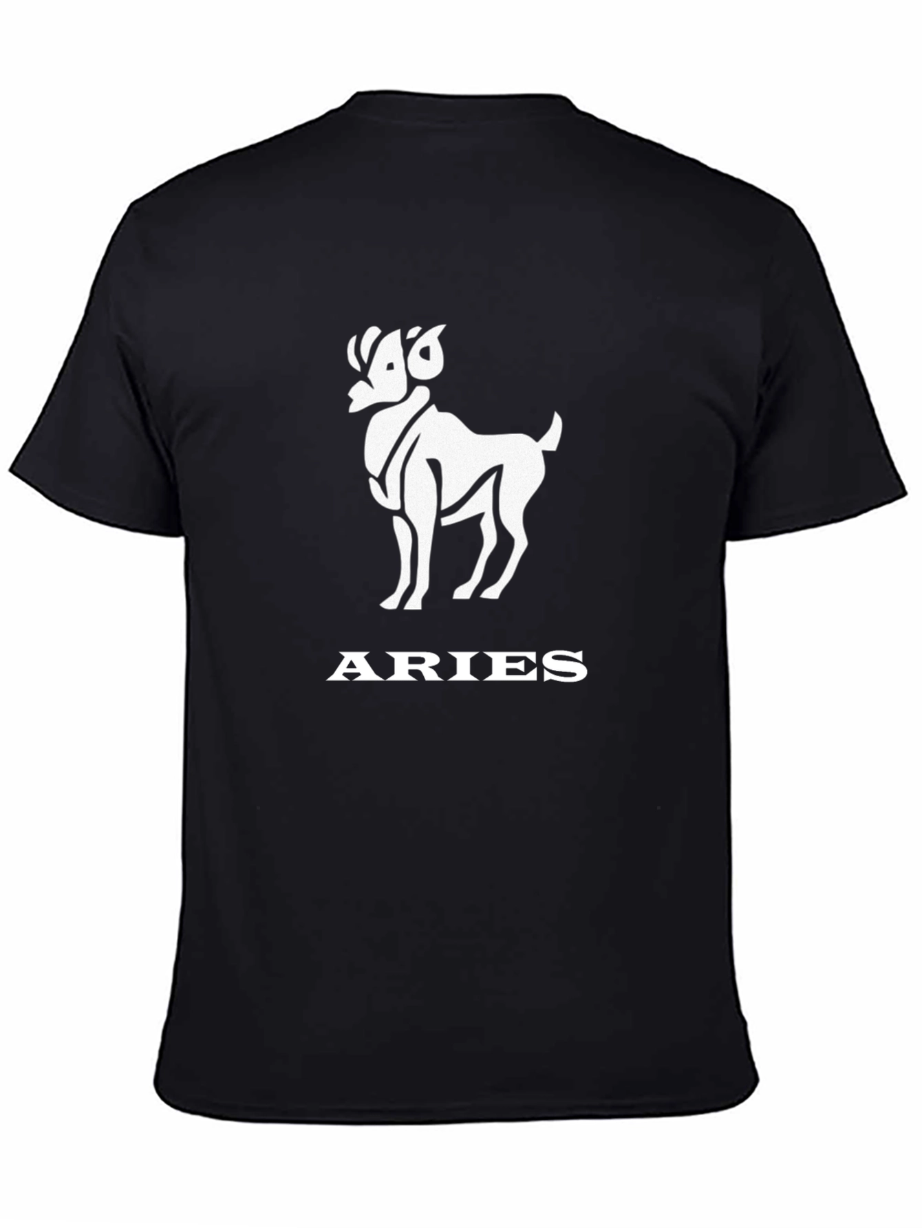 Aries Zodiac Graphic Tee - Black Cotton Blend