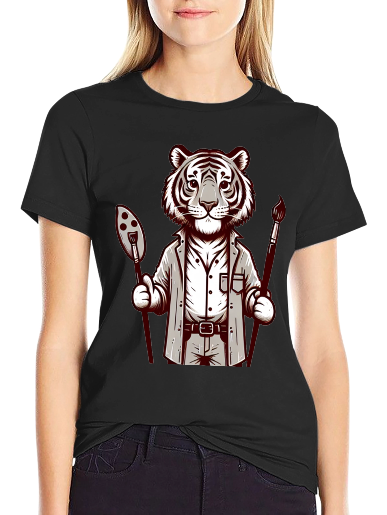 Tiger Artist Graphic Tee - Cool Casual Design