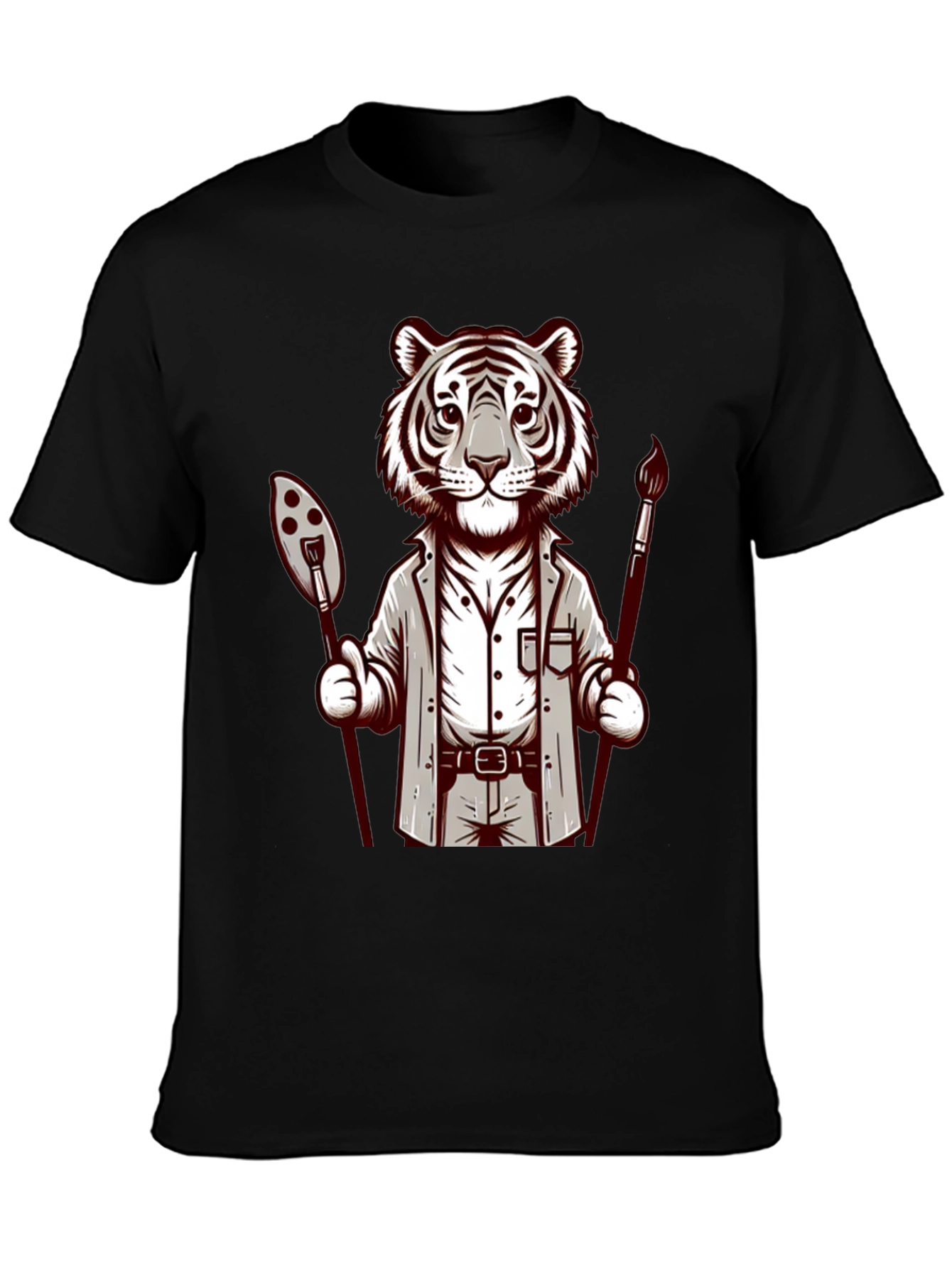 Tiger Artist Graphic Tee - Cool Casual Design