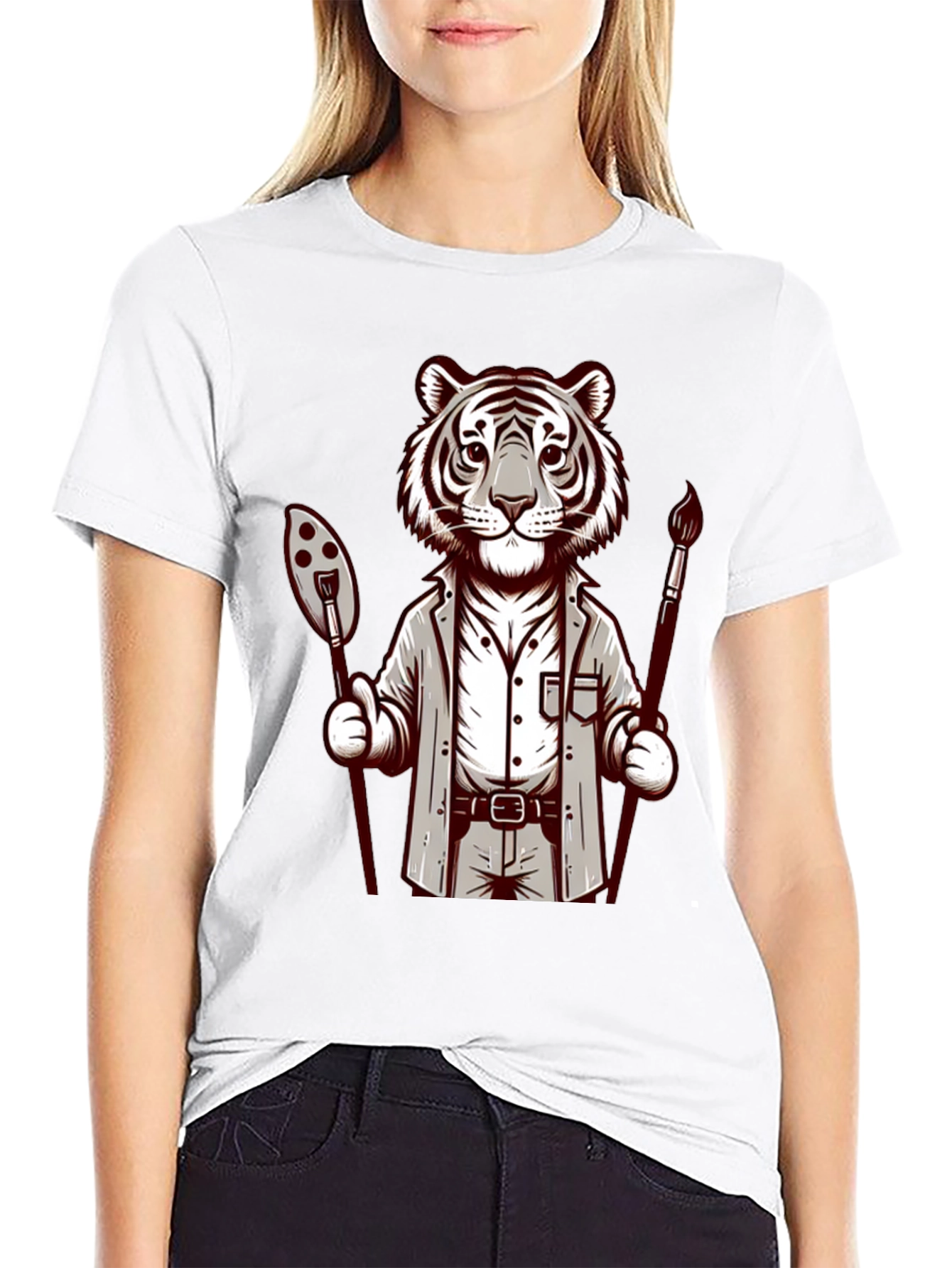Tiger Artist Graphic Tee - Cool Casual Design