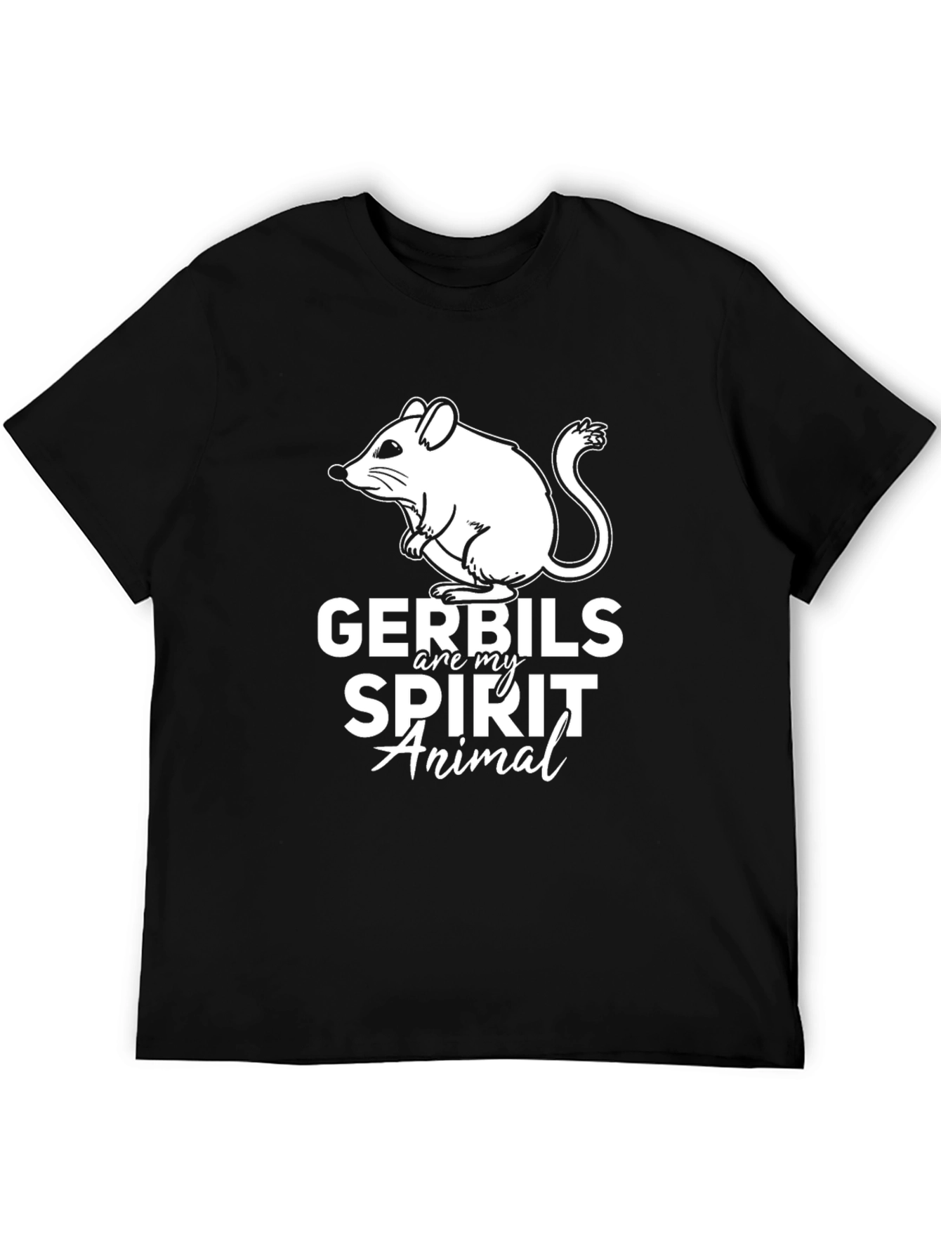 Gerbils Are My Spirit Animal Black T-Shirt