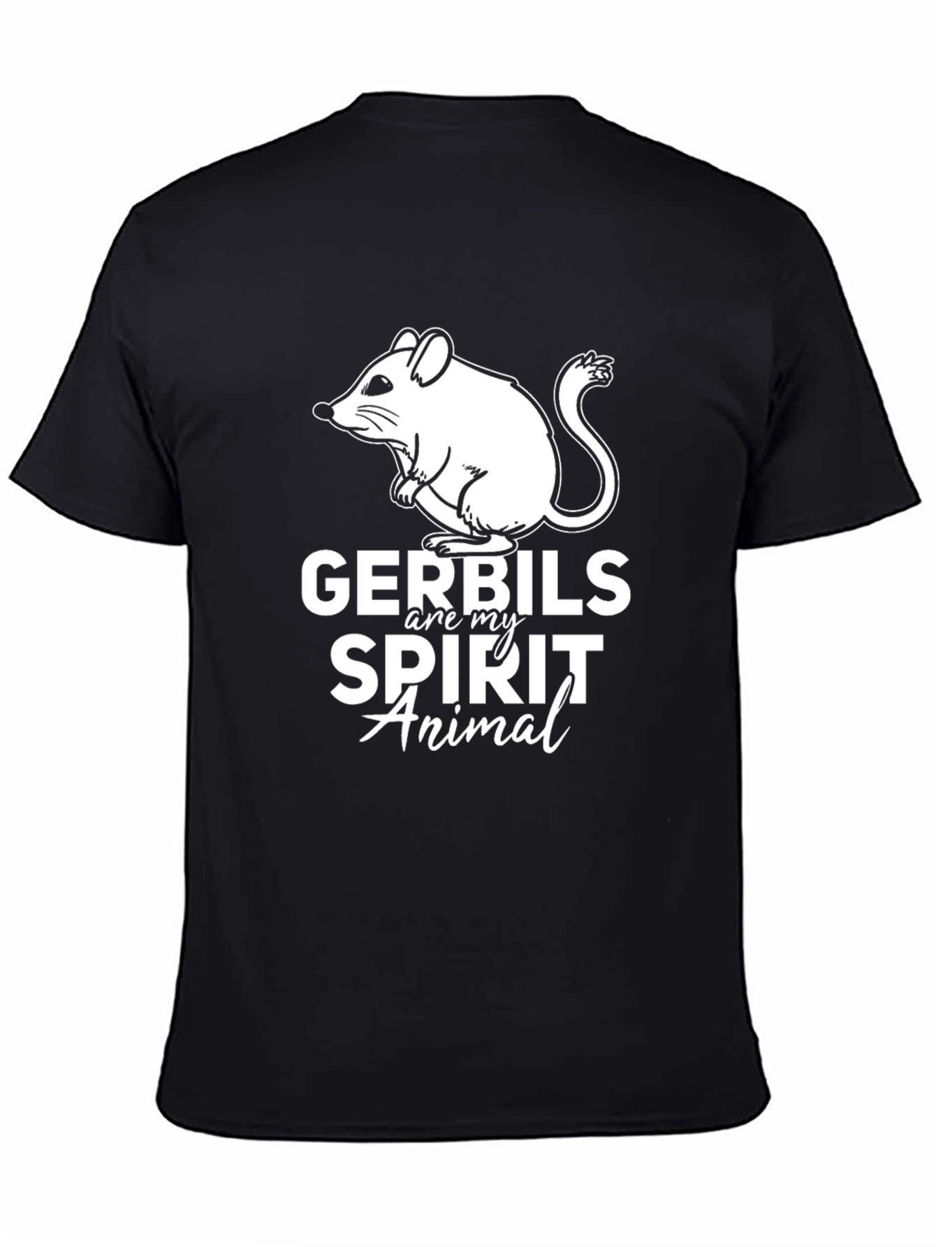 Gerbils Are My Spirit Animal Black T-Shirt