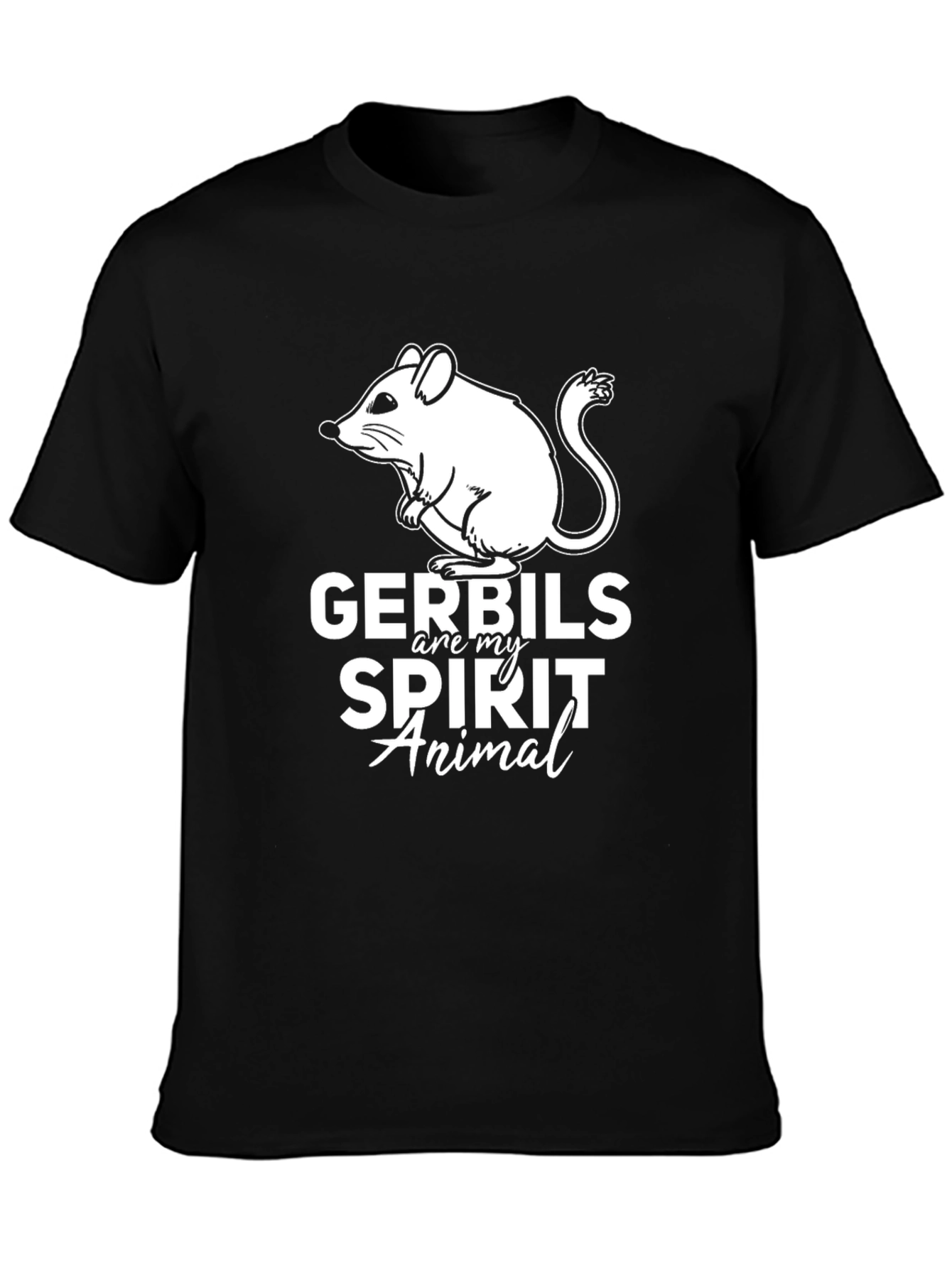 Gerbils Are My Spirit Animal Black T-Shirt