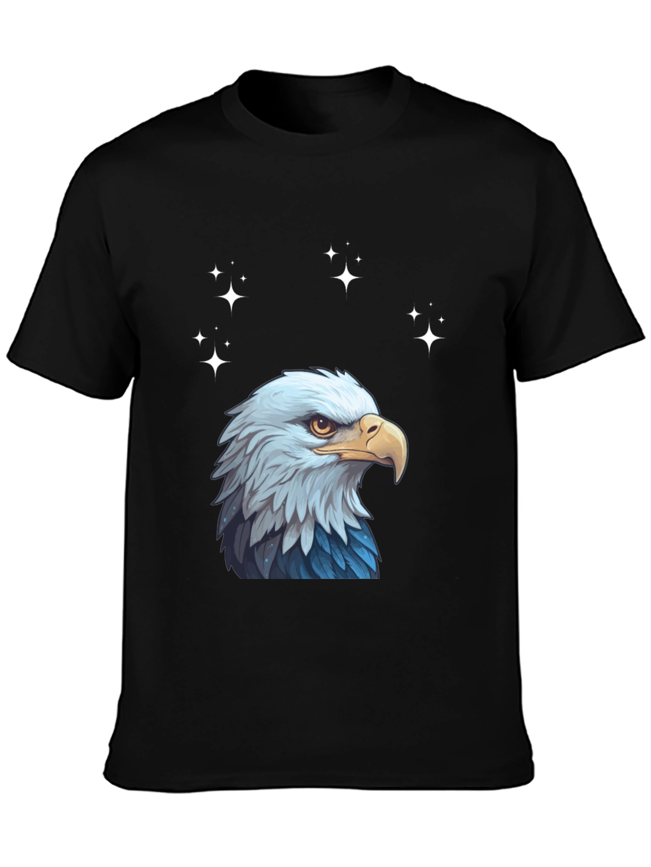 Eagle Head Graphic Print Crew Neck T-Shirt