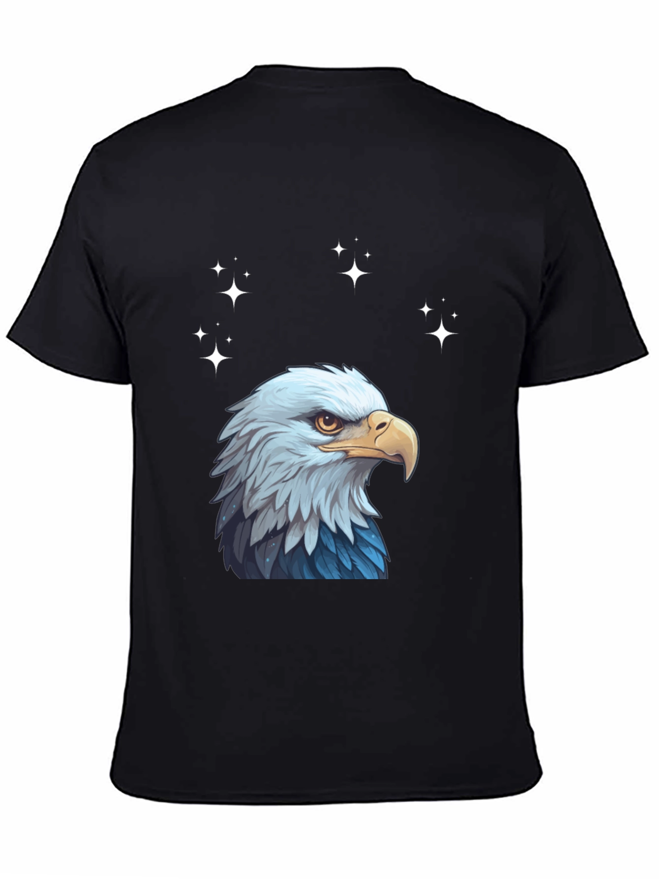 Eagle Head Graphic Print Crew Neck T-Shirt