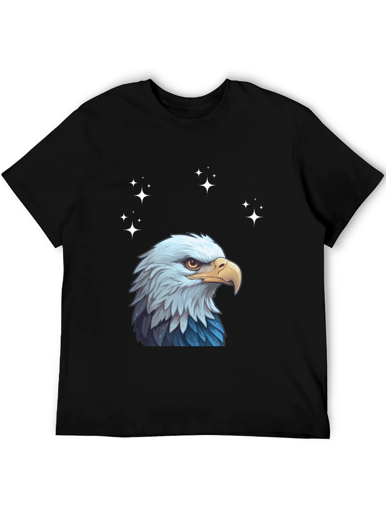 Eagle Head Graphic Print Crew Neck T-Shirt