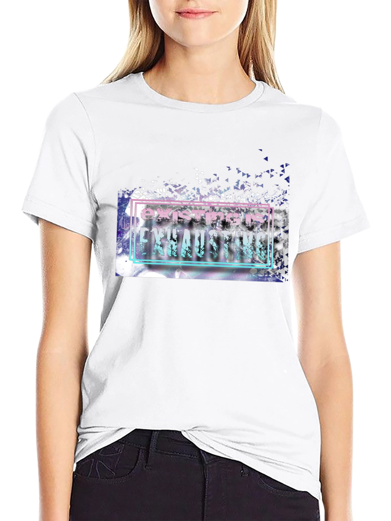 Existing is Exhausting Graphic Tee - Unisex Black T-Shirt
