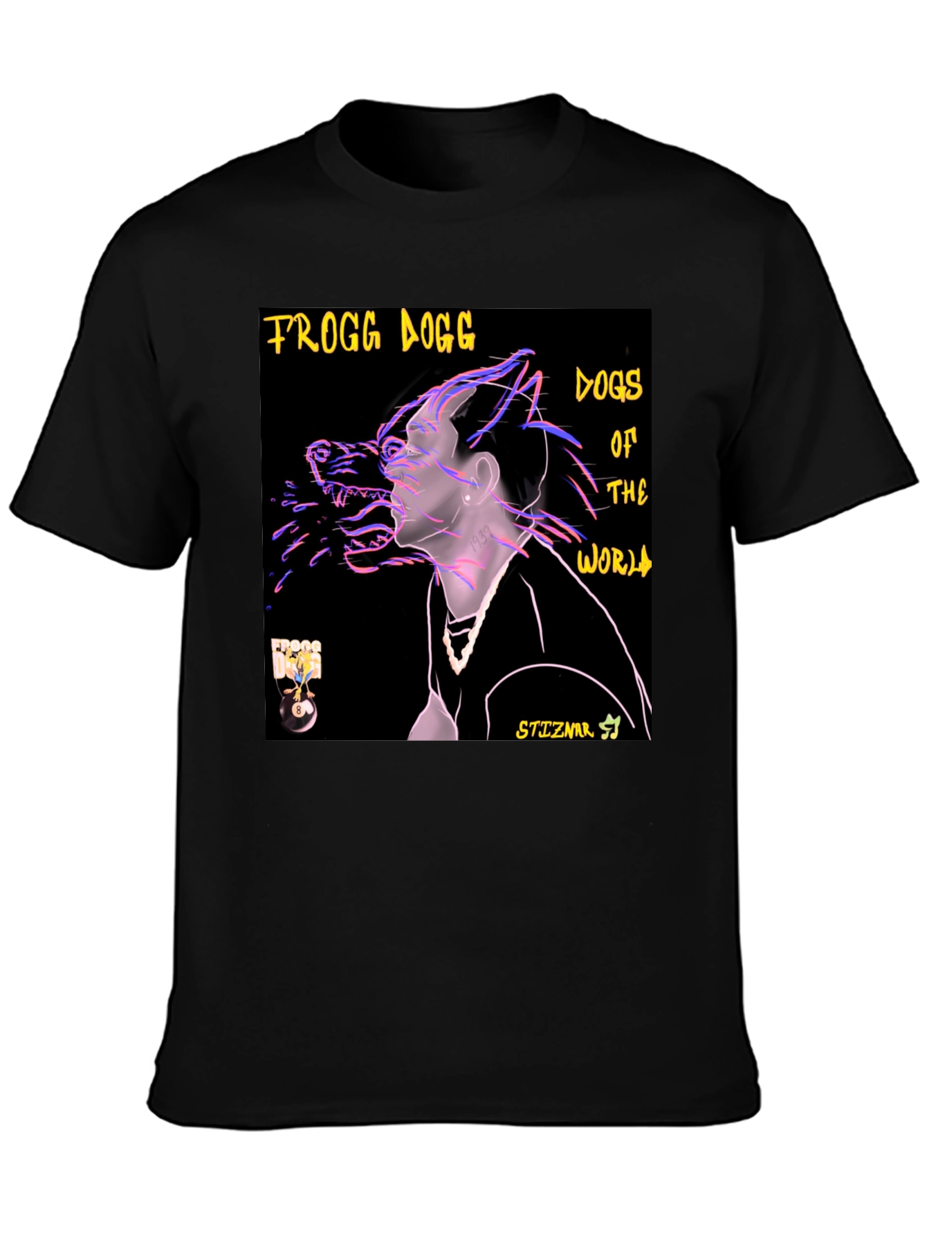 Frogg Dogg Dogs of the World Black T-Shirt
