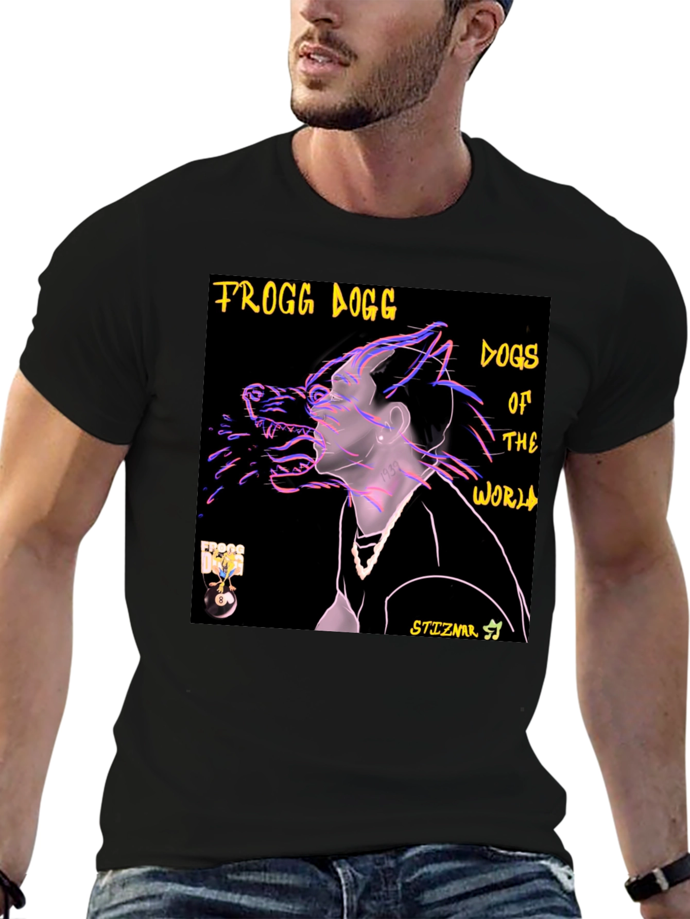Frogg Dogg Dogs of the World Black T-Shirt