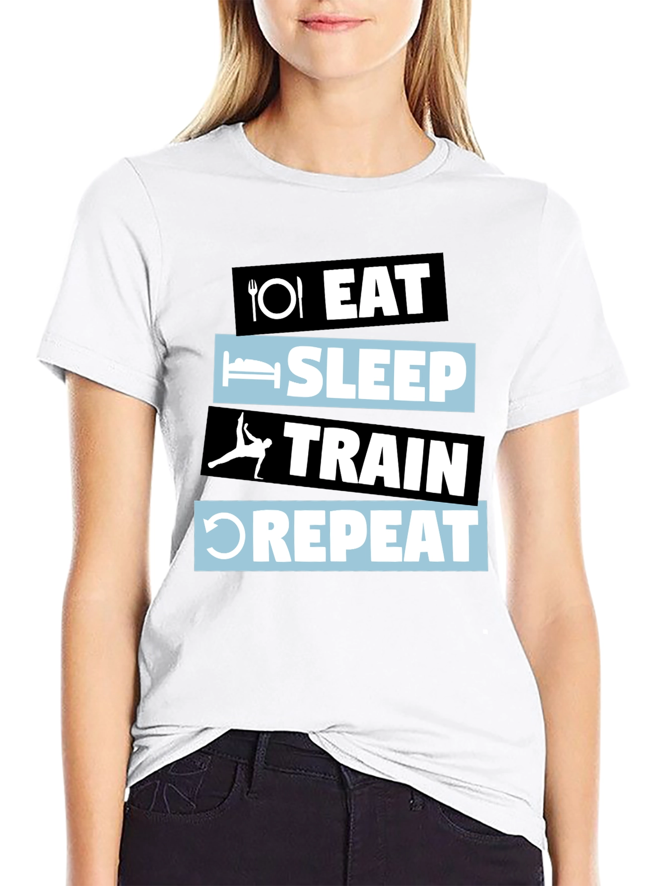 Eat Sleep Train Repeat Graphic T-Shirt