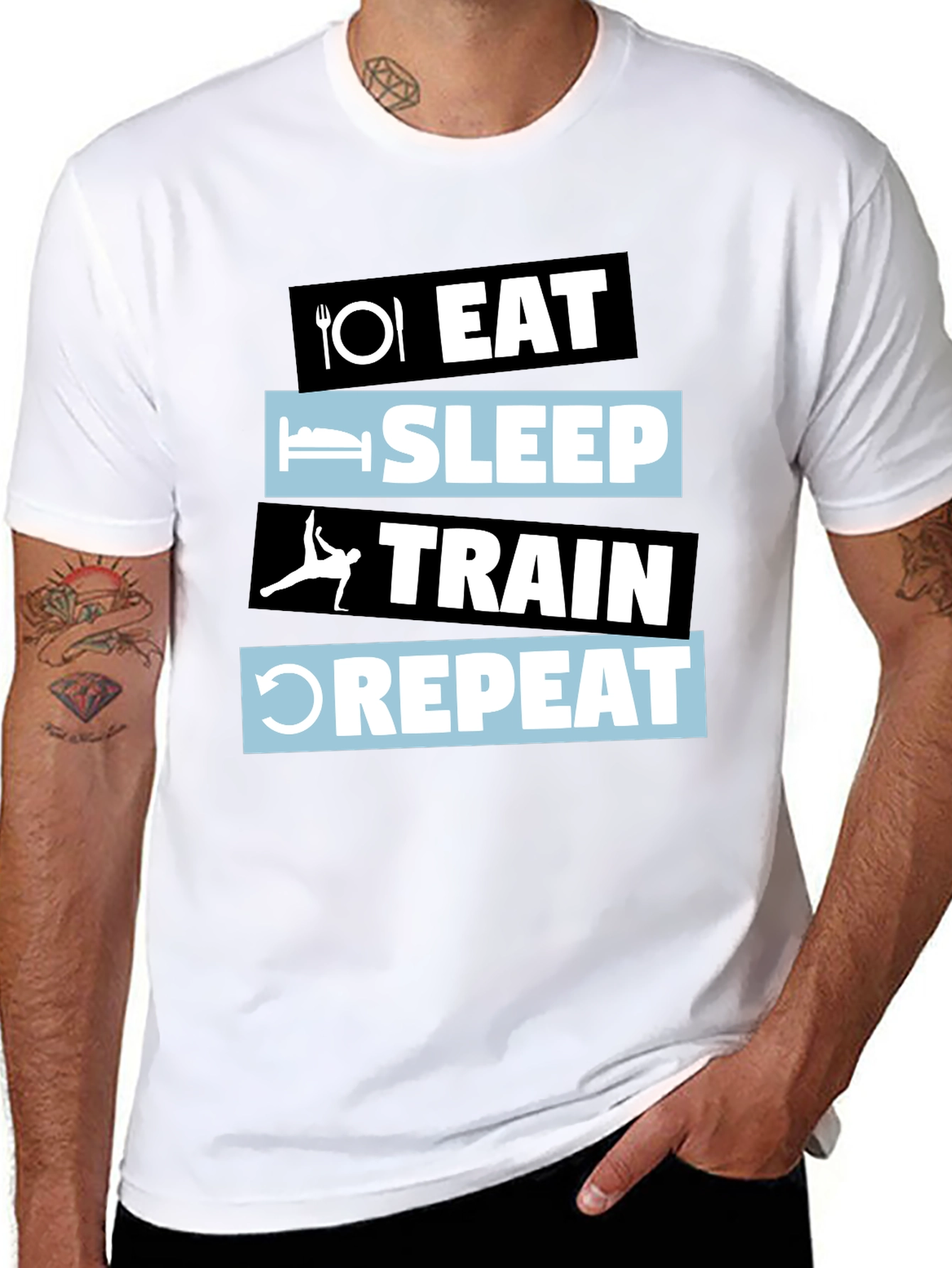 Eat Sleep Train Repeat Graphic T-Shirt