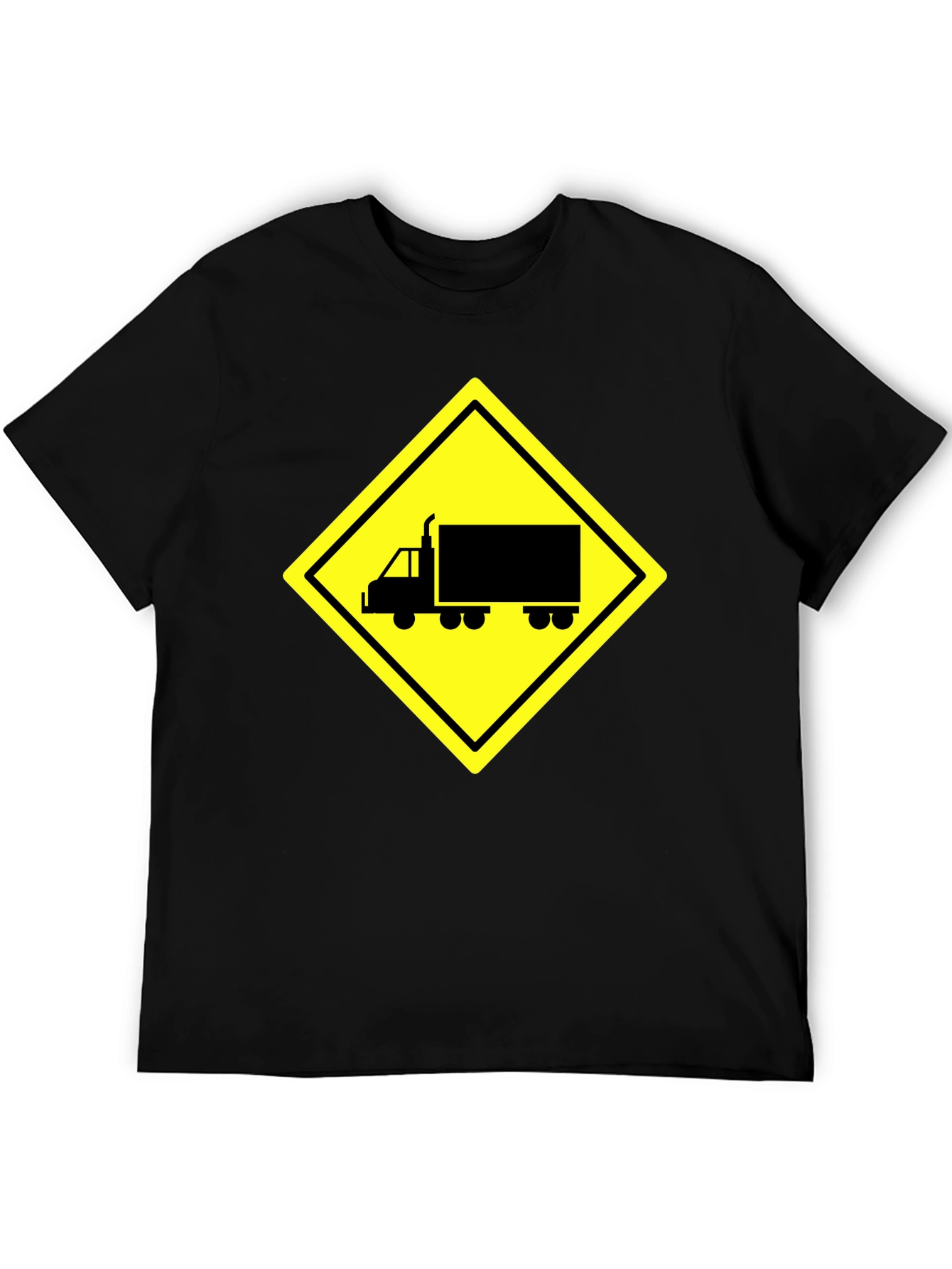 Truck Crossing Sign Graphic Tee - Black