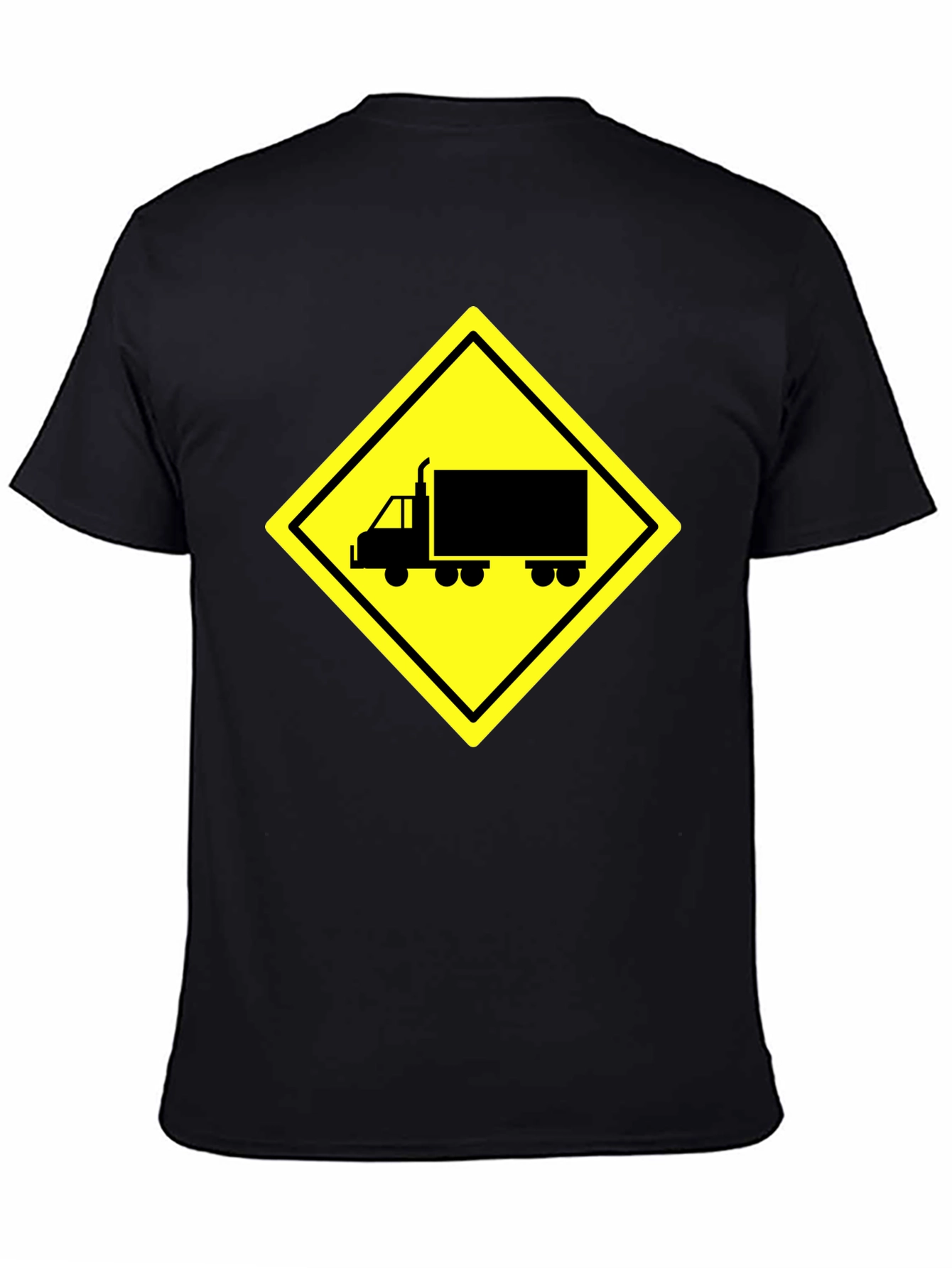 Truck Crossing Sign Graphic Tee - Black