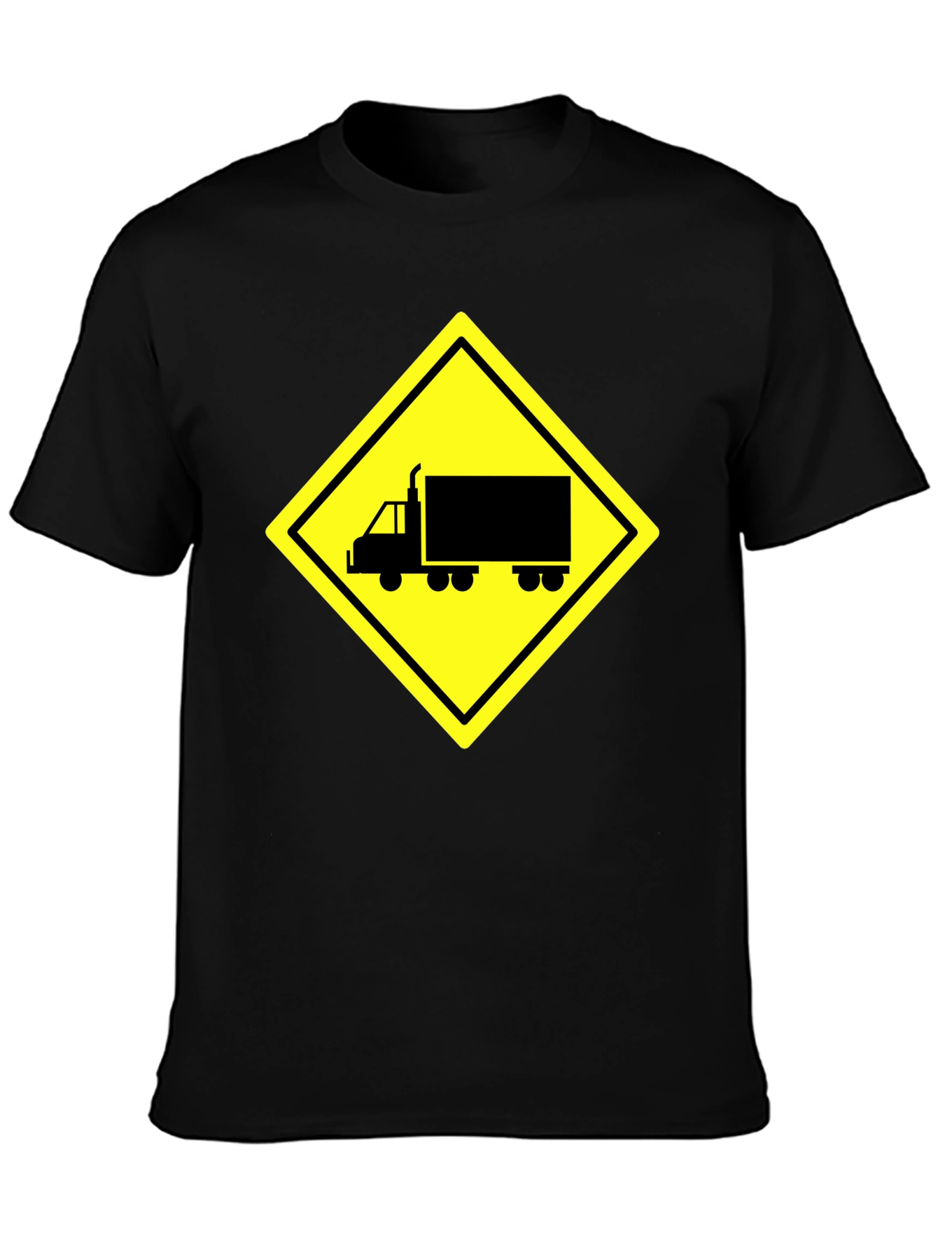 Truck Crossing Sign Graphic Tee - Black