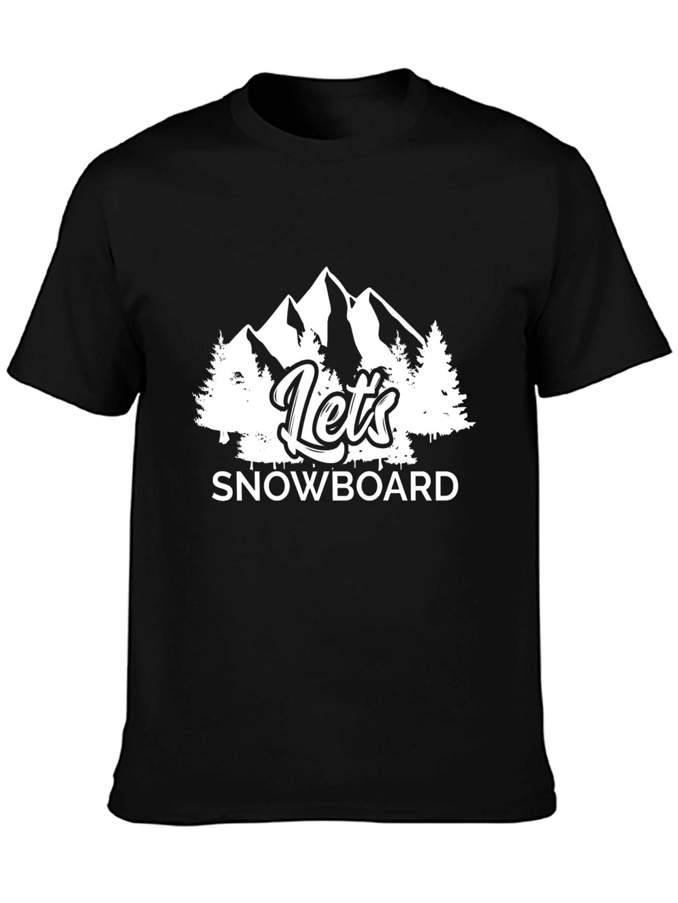 Lets Snowboard Black Graphic T-Shirt