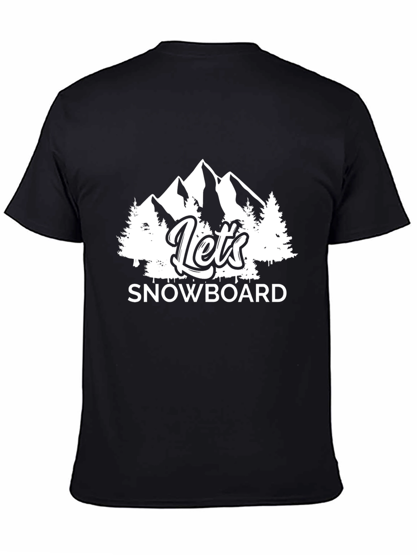 Lets Snowboard Black Graphic T-Shirt