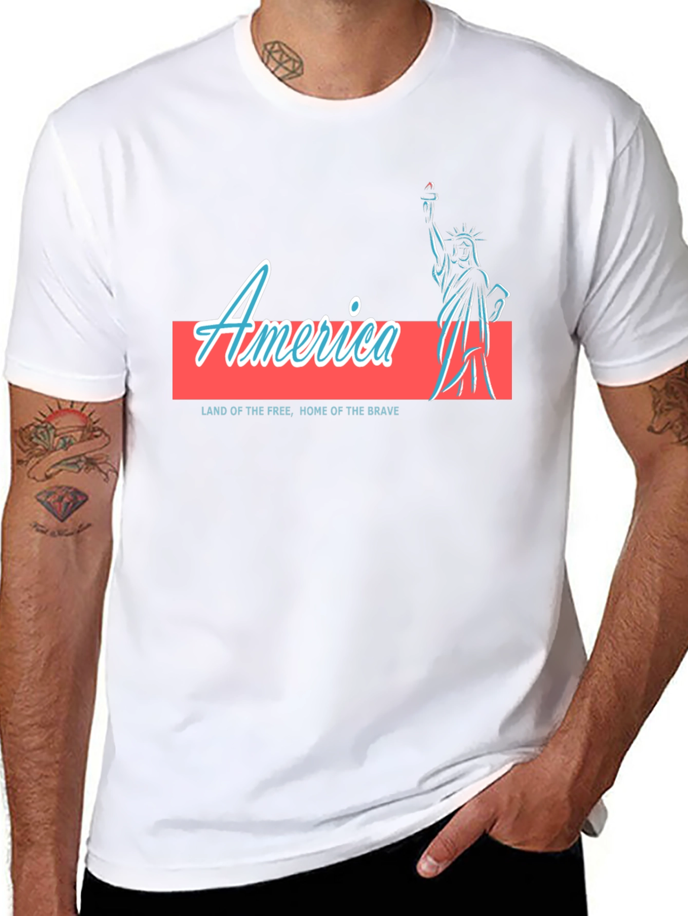 America Statue of Liberty Graphic T-Shirt