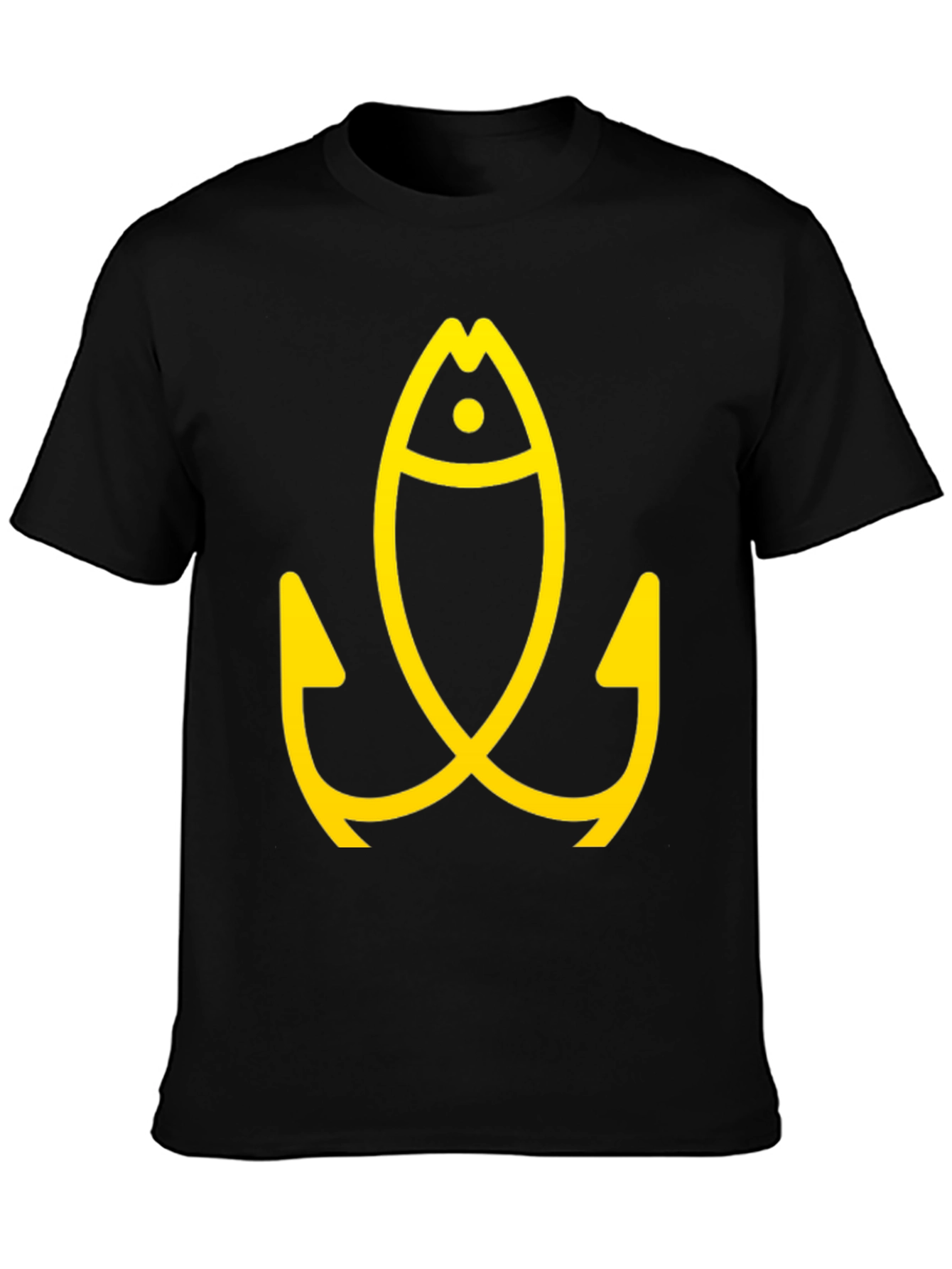 Fishing Fish Hook Black Tee
