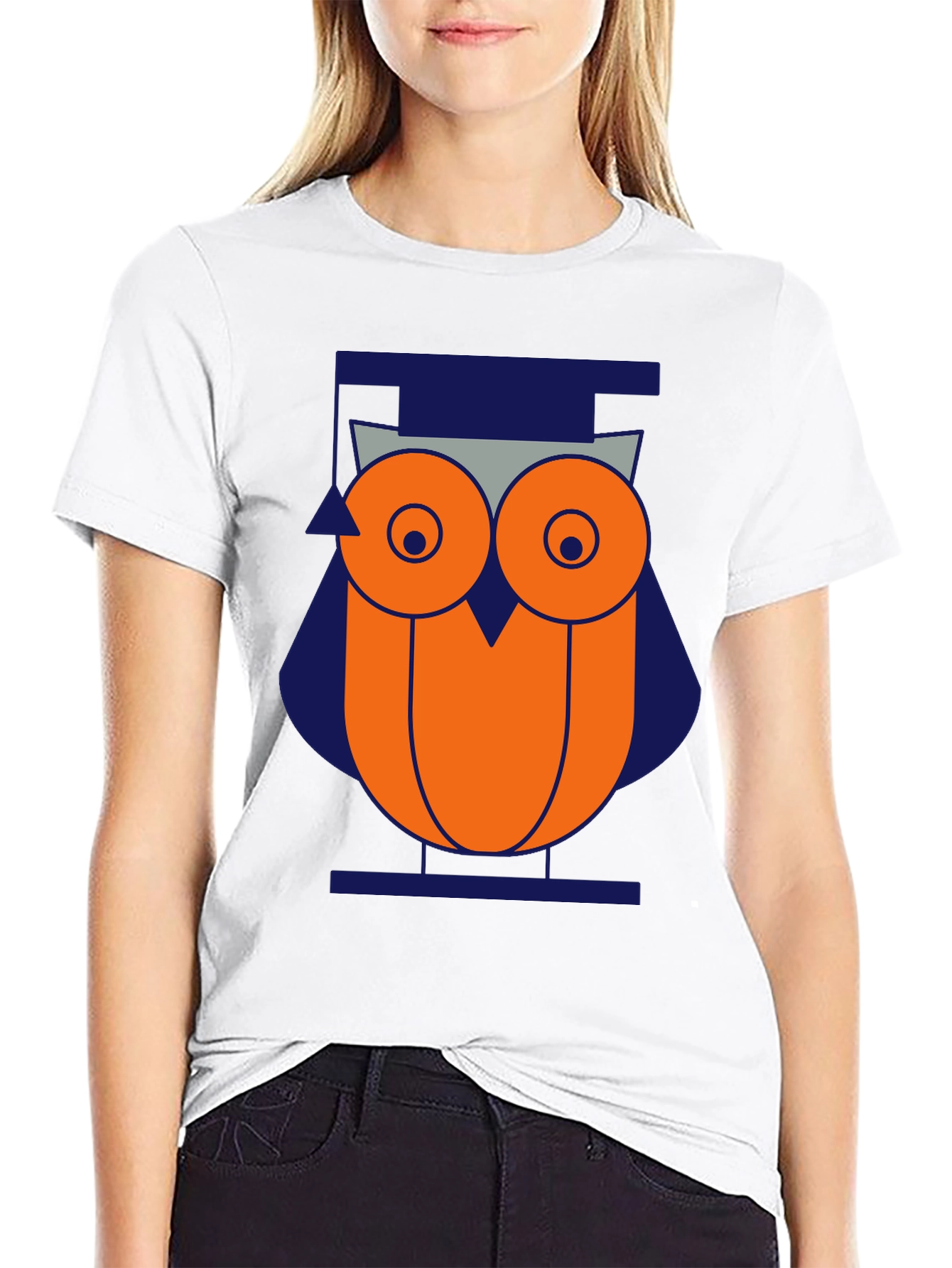 Geometric Owl Graphic Tee - Modern Style