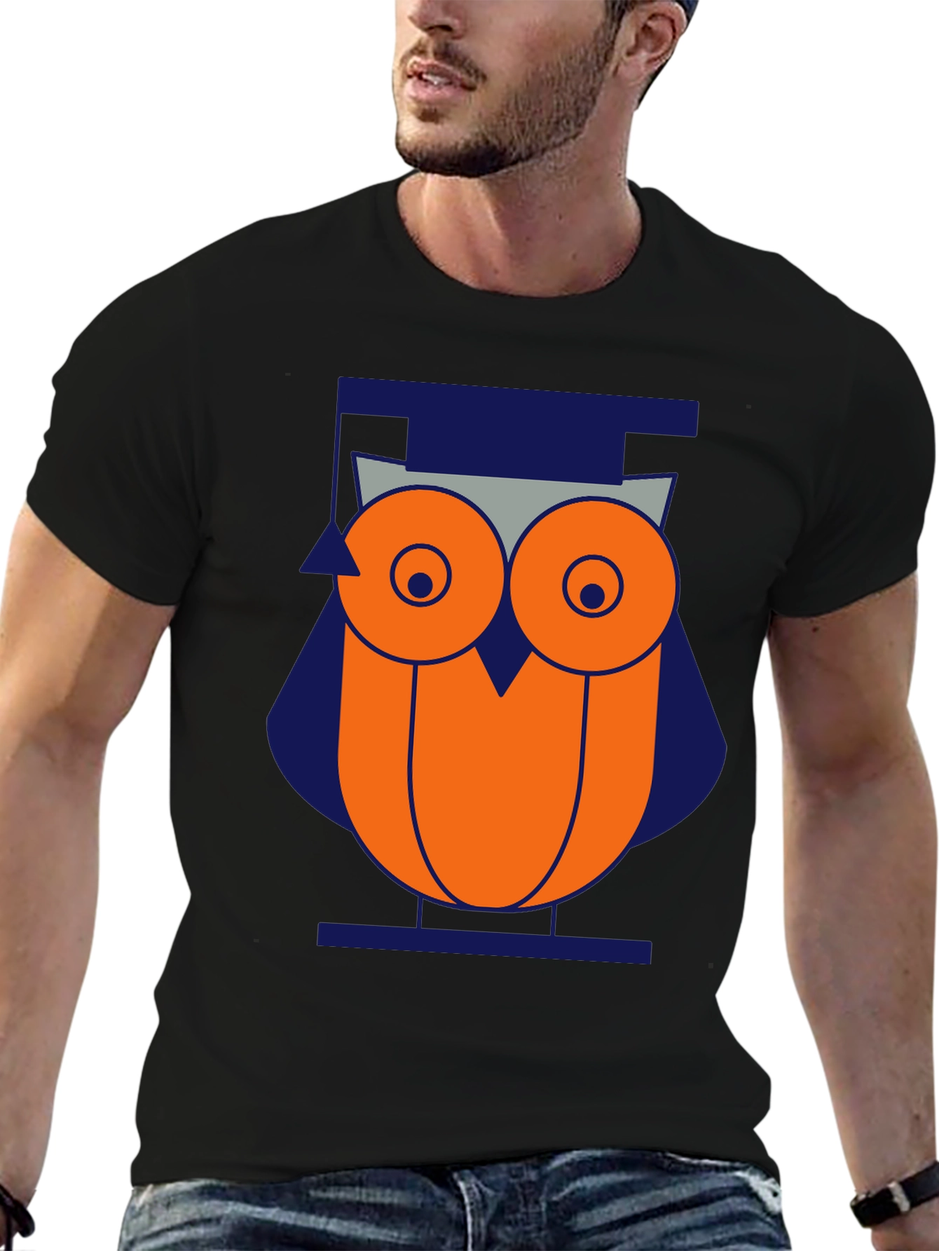 Geometric Owl Graphic Tee - Modern Style
