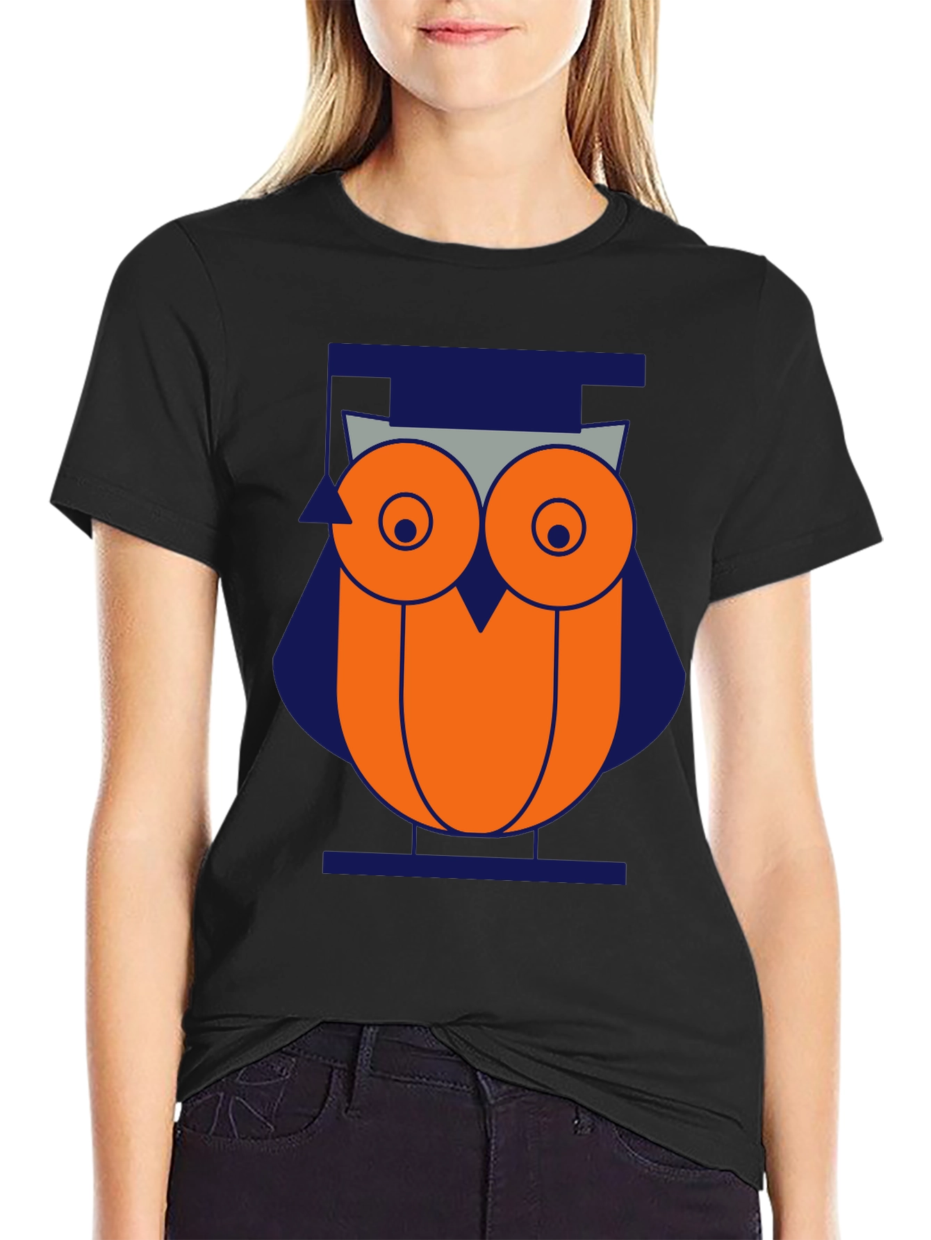 Geometric Owl Graphic Tee - Modern Style