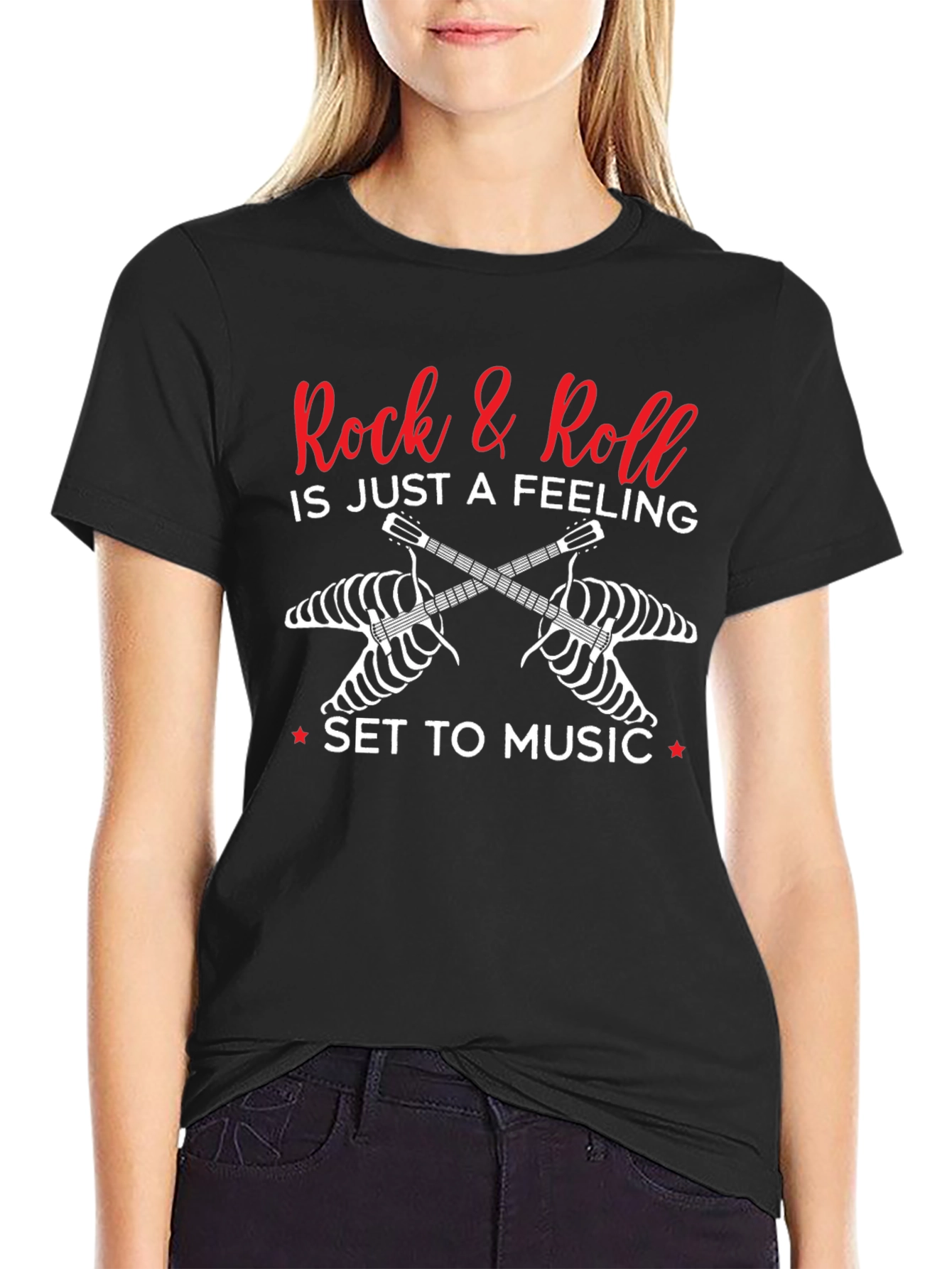 Rock & Roll Feeling Guitar Skeleton T-Shirt