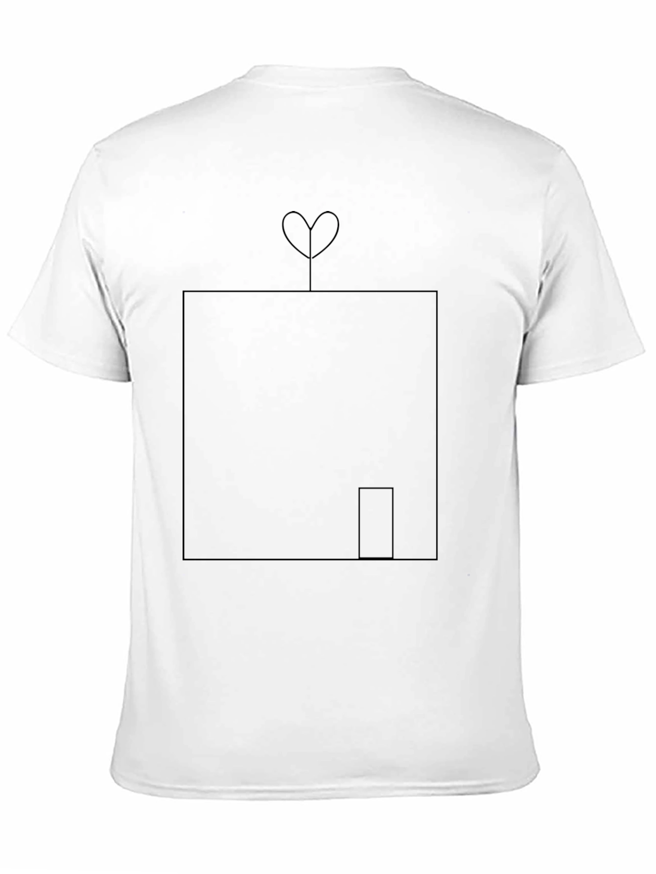 Modern Heart House Graphic Tee - Soft Black Cotton