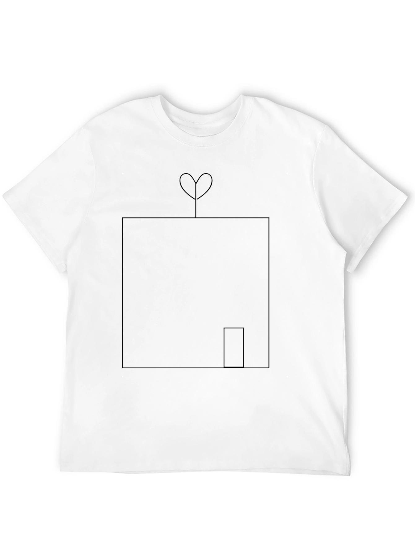 Modern Heart House Graphic Tee - Soft Black Cotton