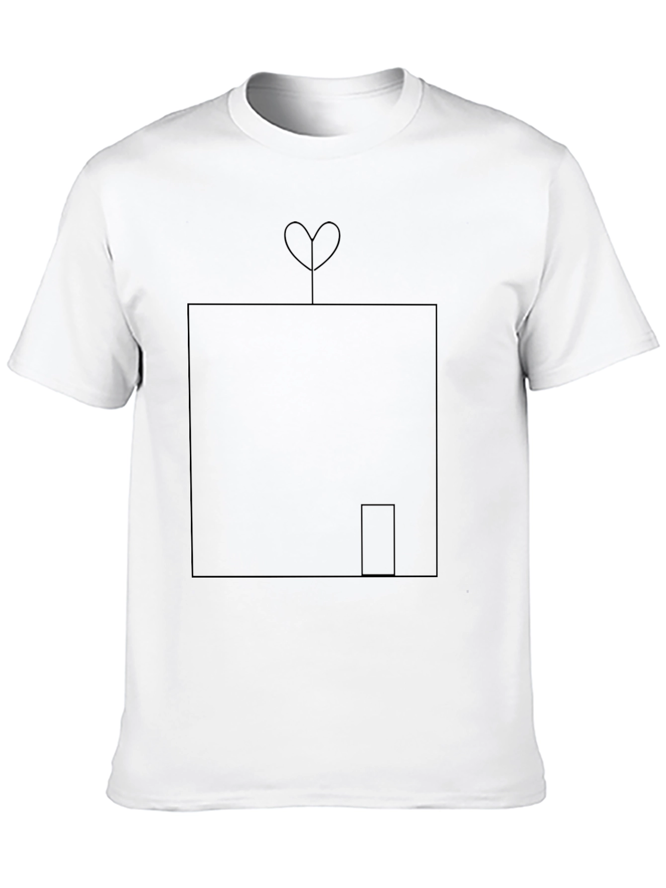 Modern Heart House Graphic Tee - Soft Black Cotton