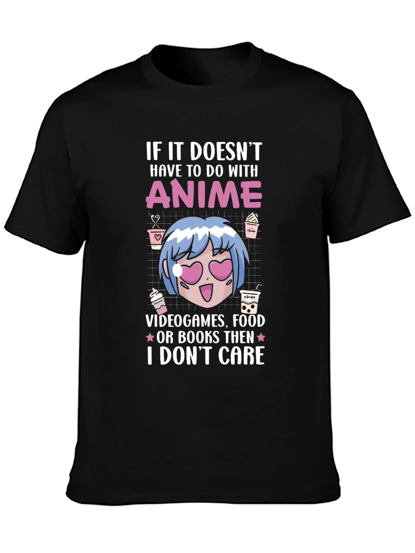 Anime Lover Tee - I Dont Care Graphic T-Shirt