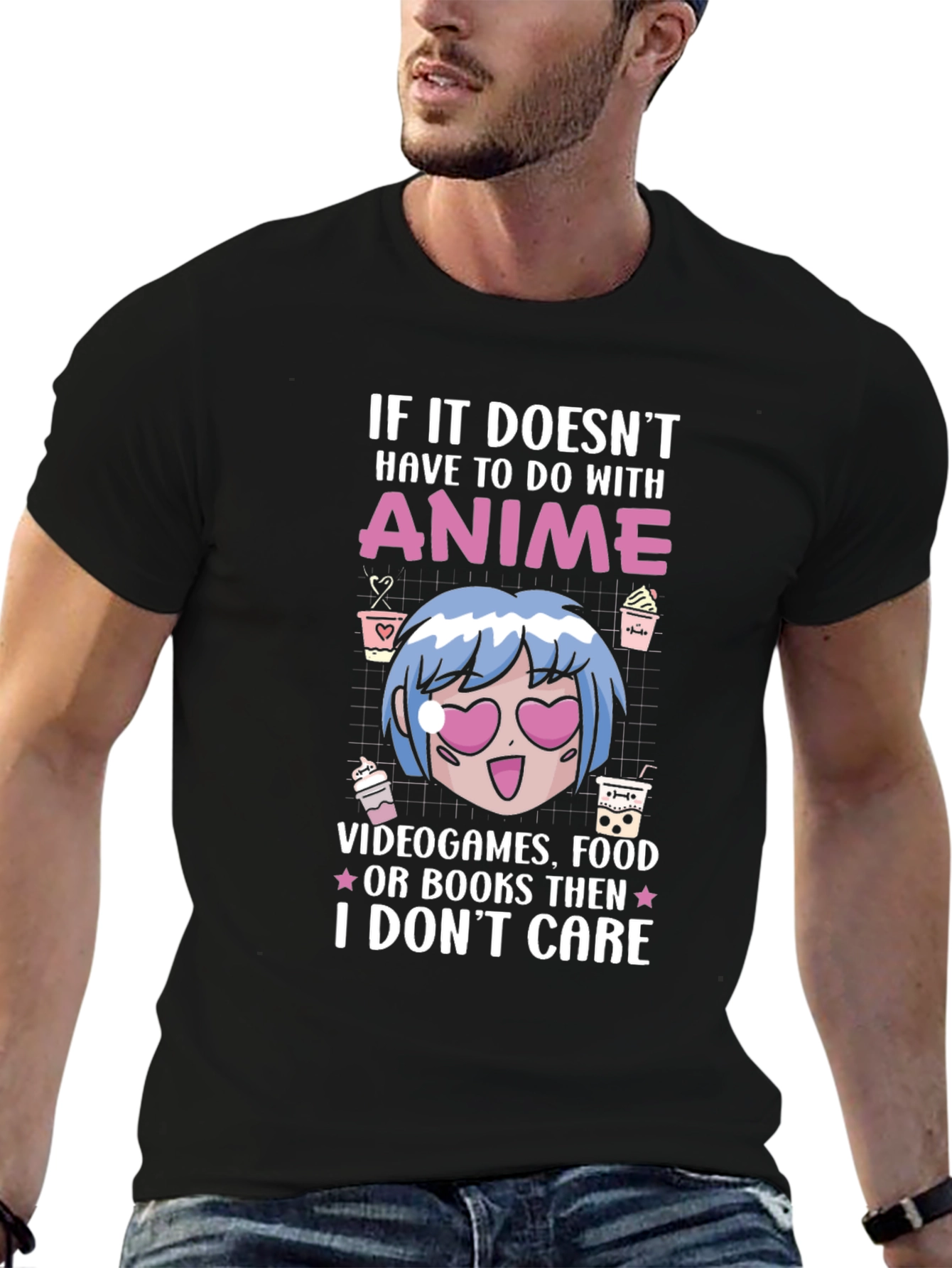Anime Lover Tee - I Dont Care Graphic T-Shirt