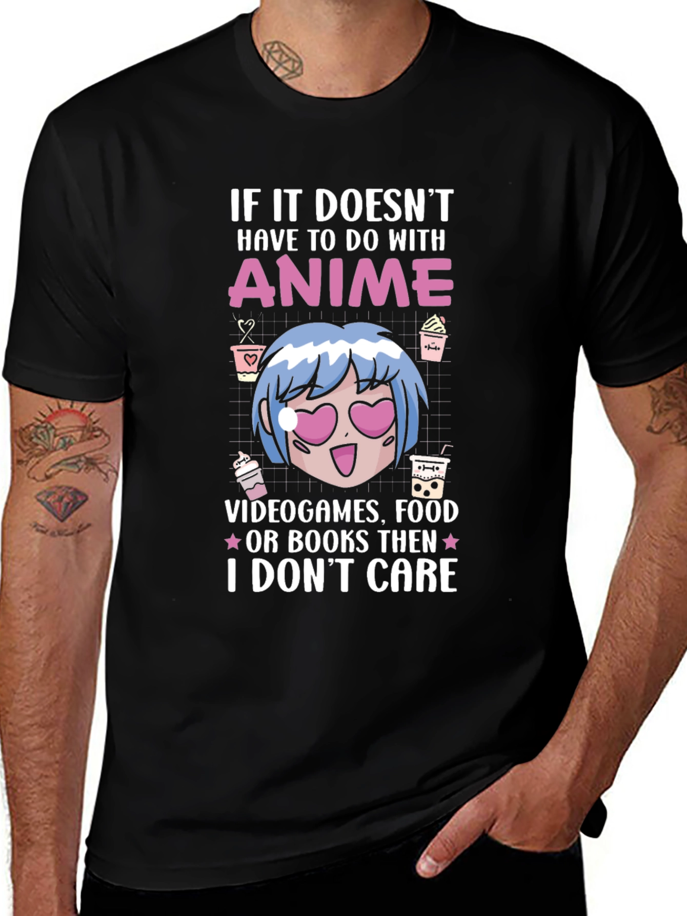 Anime Lover Tee - I Dont Care Graphic T-Shirt