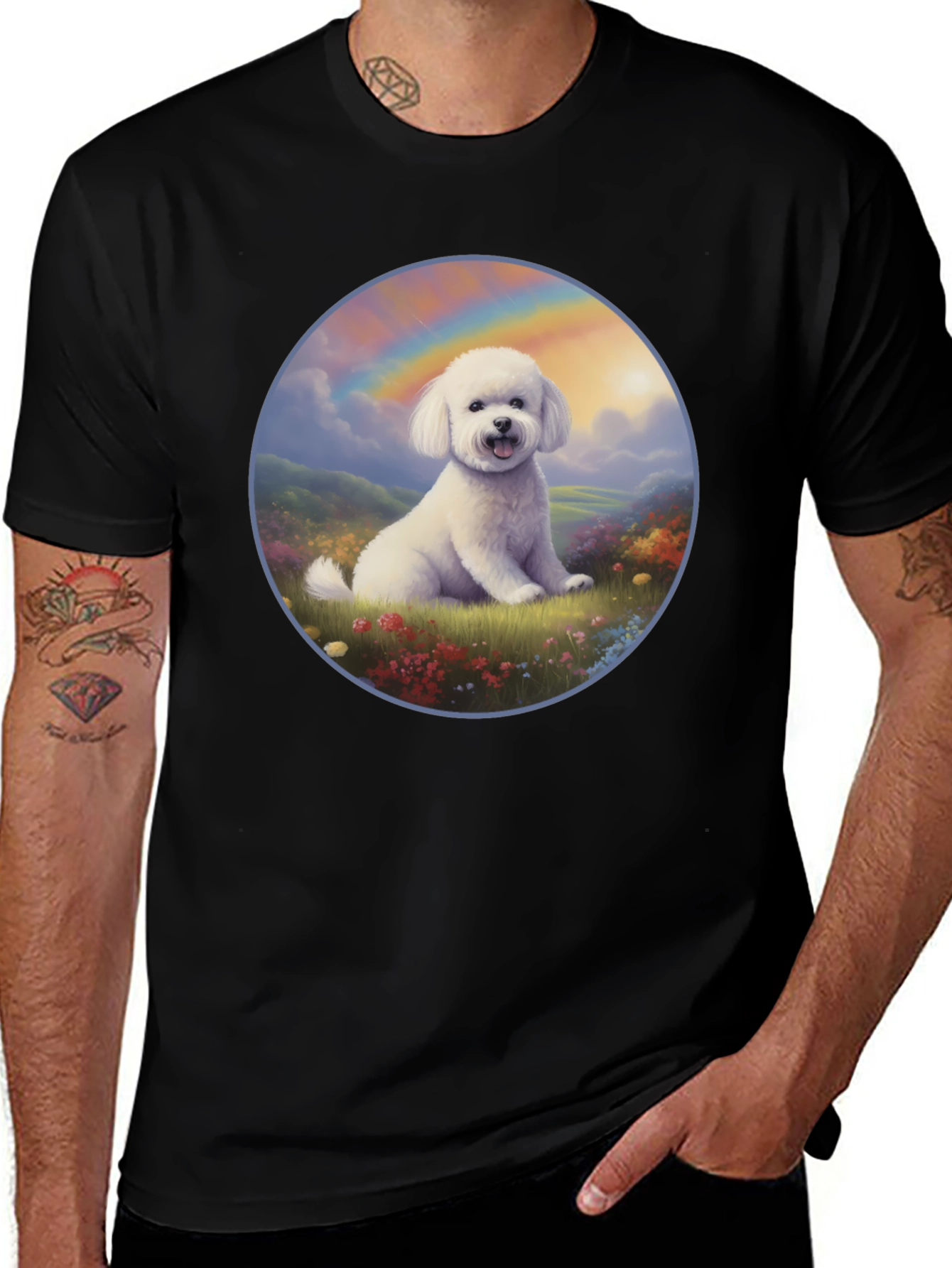 Dog Rainbow T-Shirt - Cute Canine Design