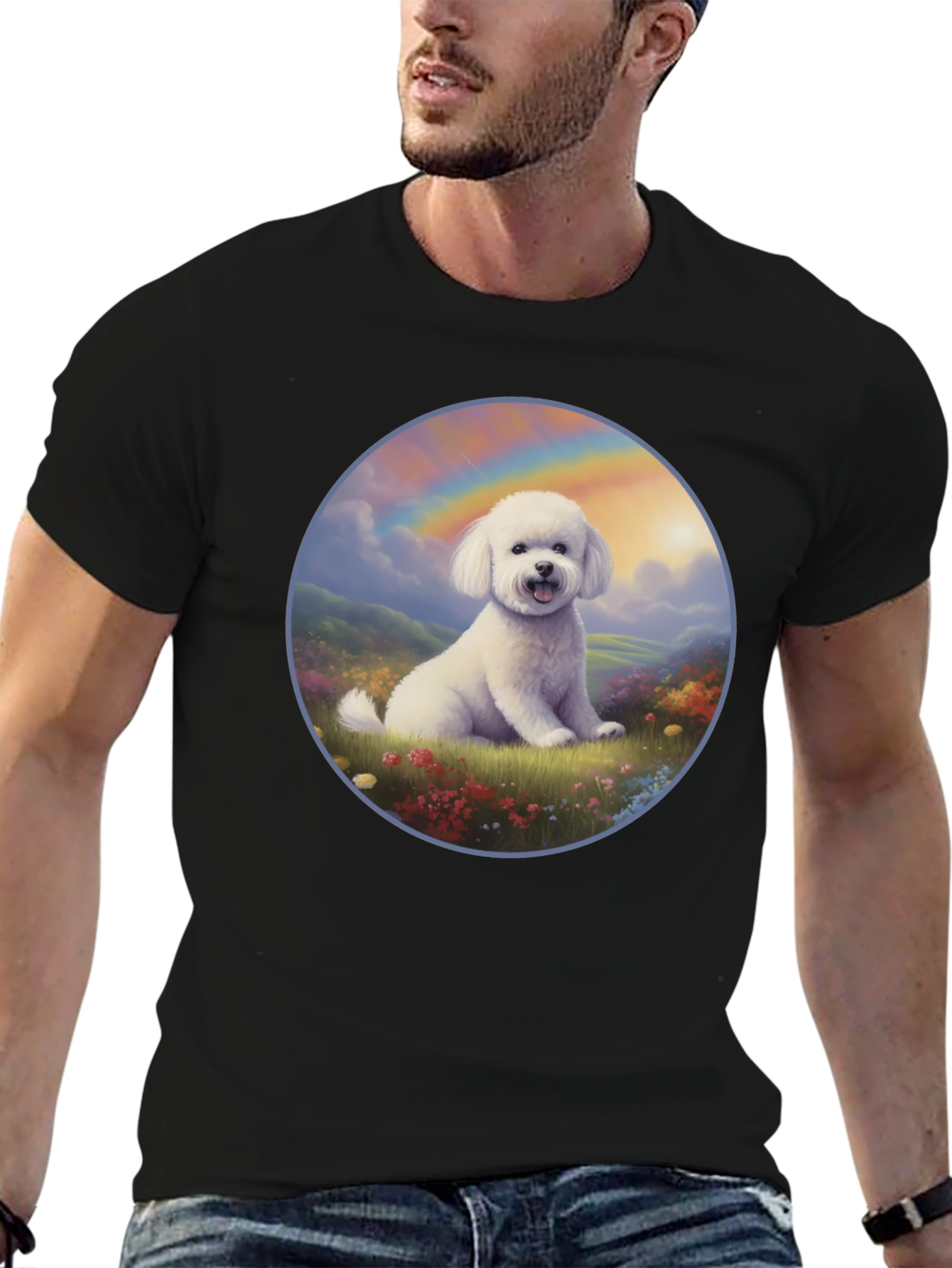 Dog Rainbow T-Shirt - Cute Canine Design