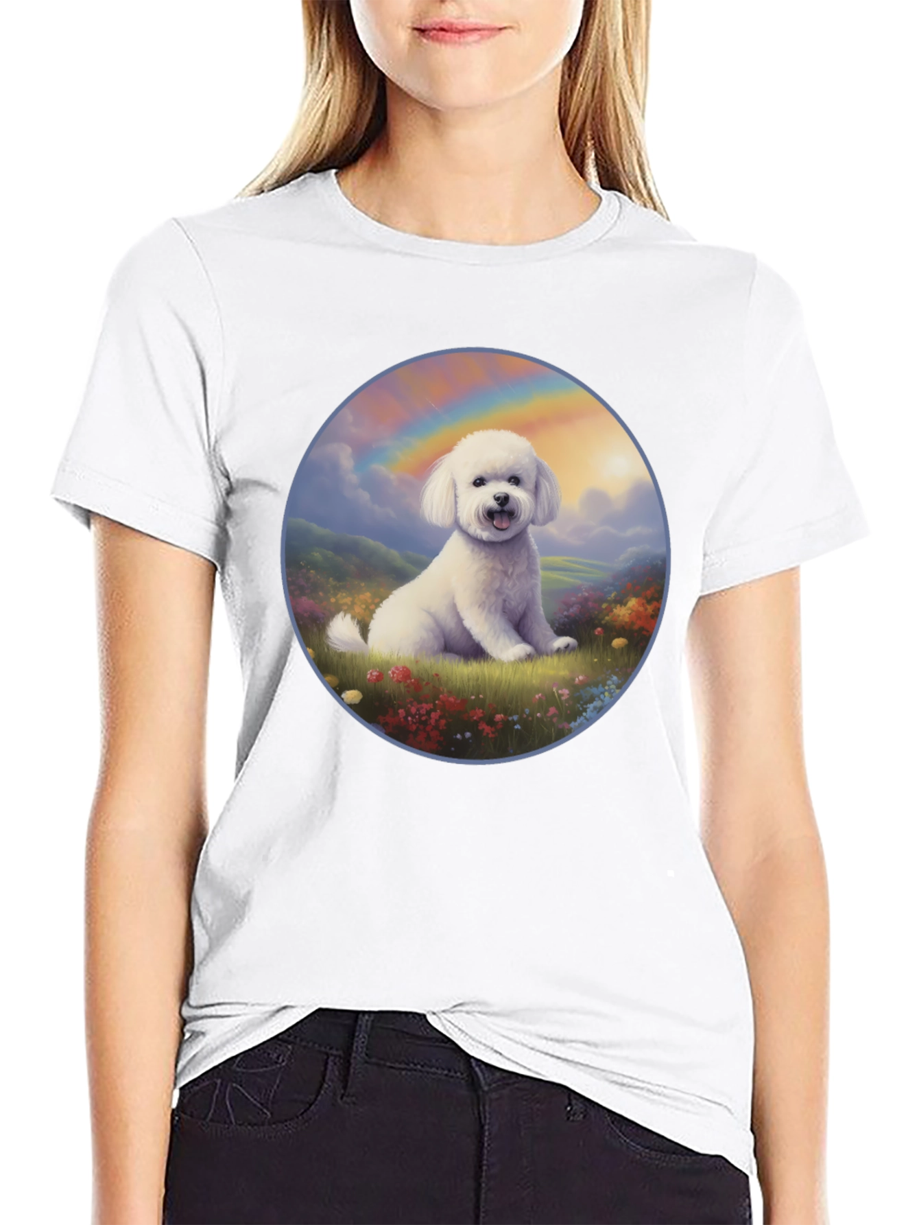 Dog Rainbow T-Shirt - Cute Canine Design