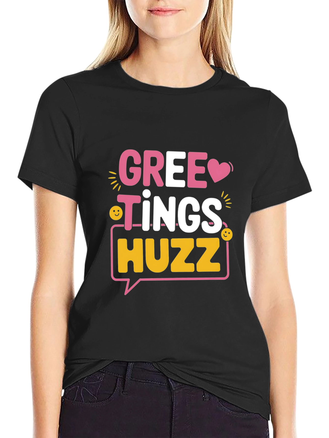 Greetings Huzz T-Shirt Fun Graphic Tee