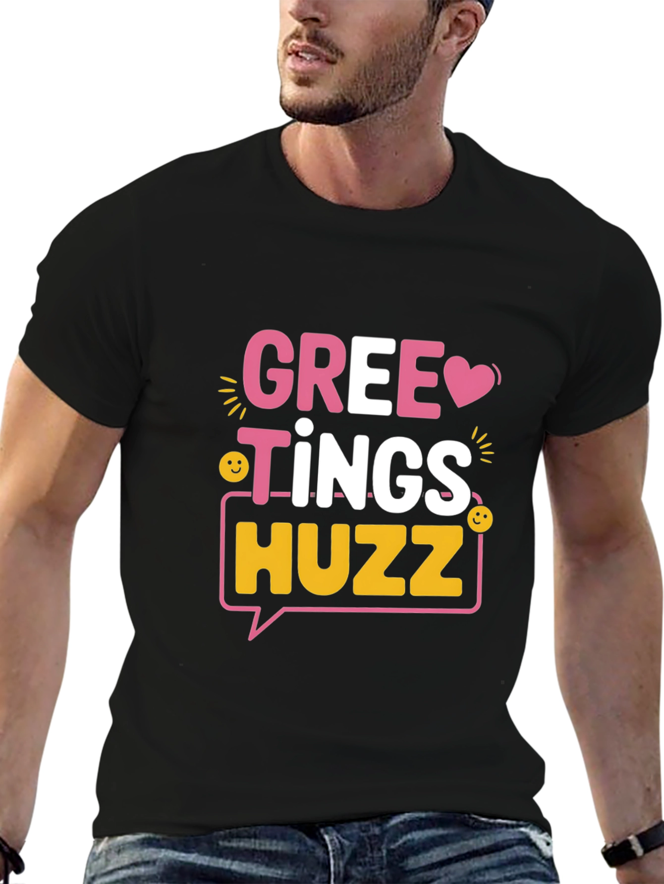 Greetings Huzz T-Shirt Fun Graphic Tee