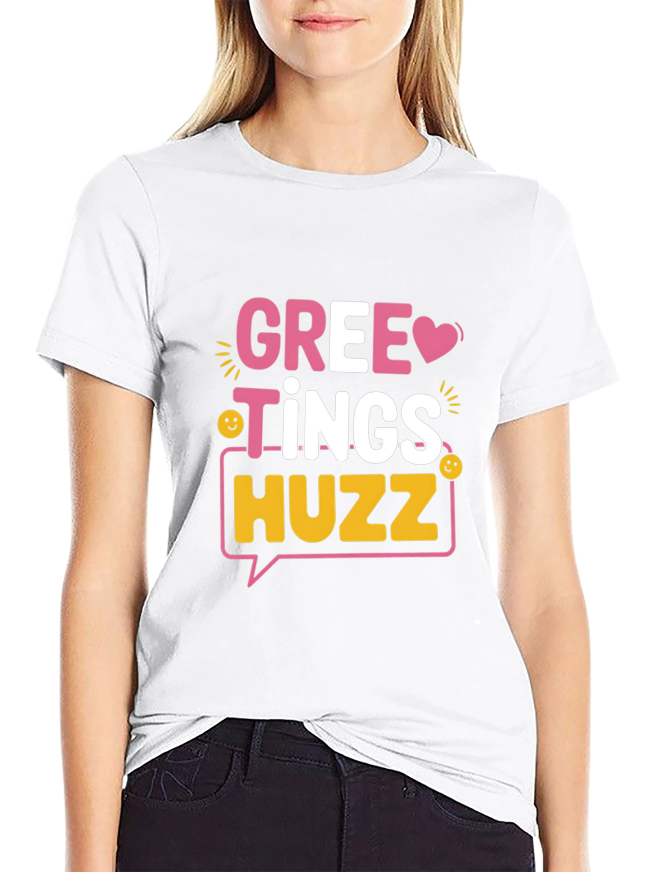 Greetings Huzz T-Shirt Fun Graphic Tee