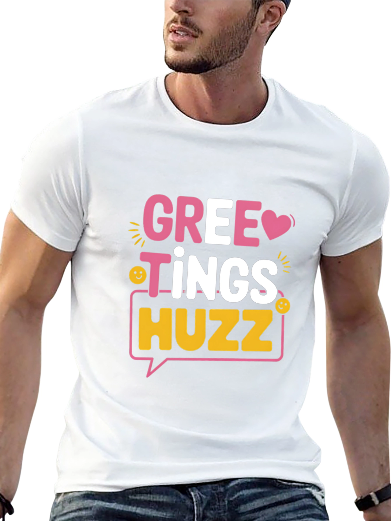 Greetings Huzz T-Shirt Fun Graphic Tee