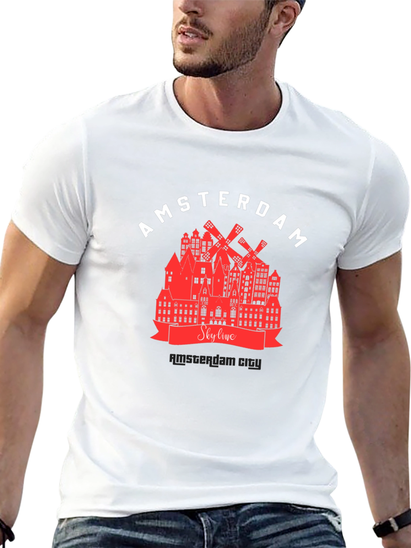 Amsterdam Skyline Graphic T-Shirt