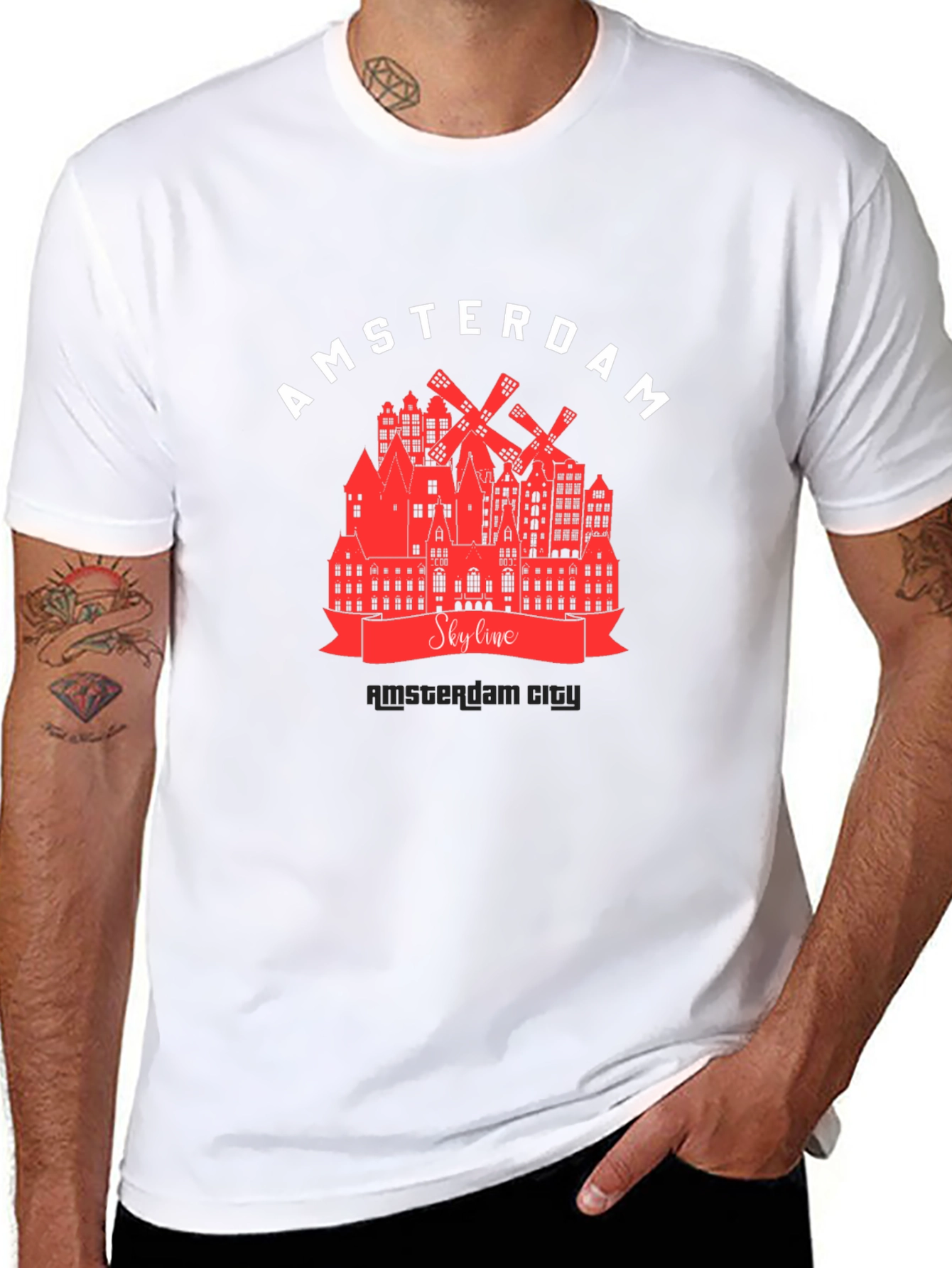 Amsterdam Skyline Graphic T-Shirt