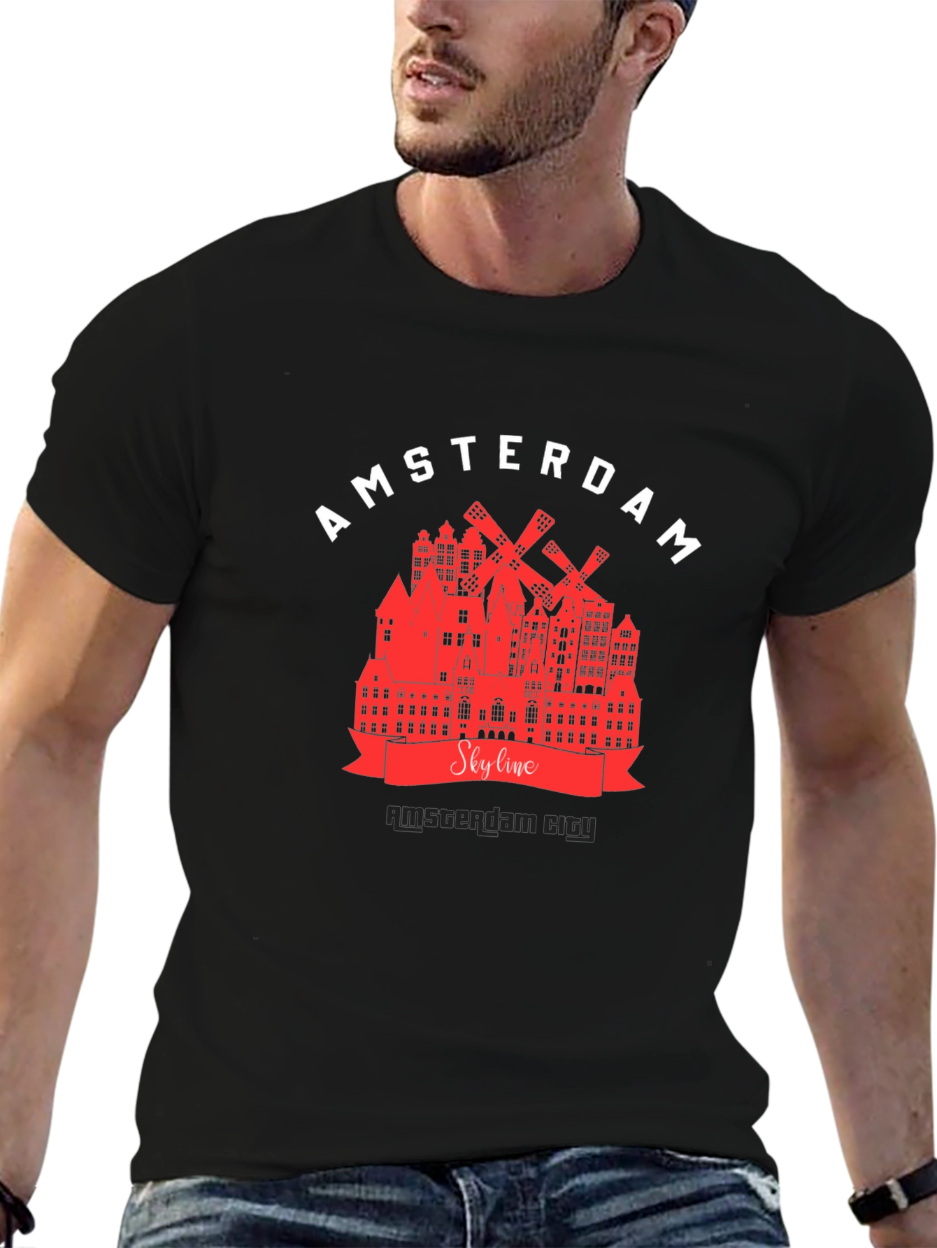 Amsterdam Skyline Graphic T-Shirt