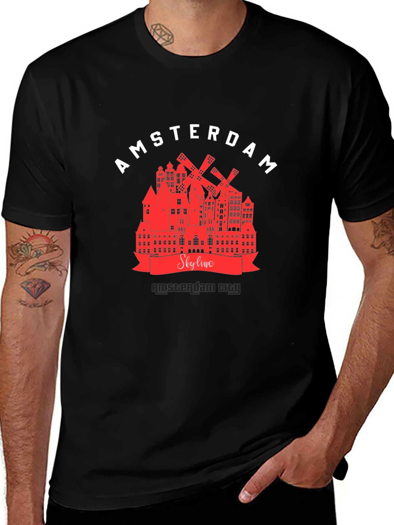 Amsterdam Skyline Graphic T-Shirt