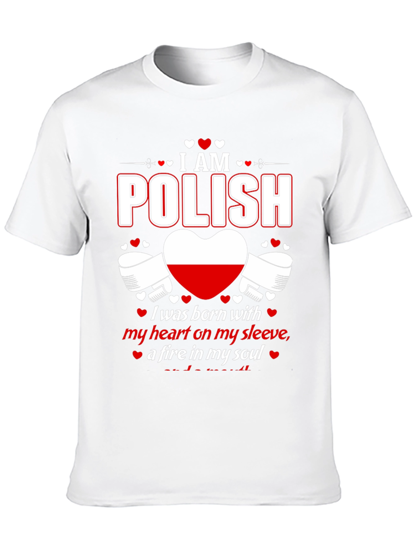 I am Polish T-Shirt - Heart on Sleeve