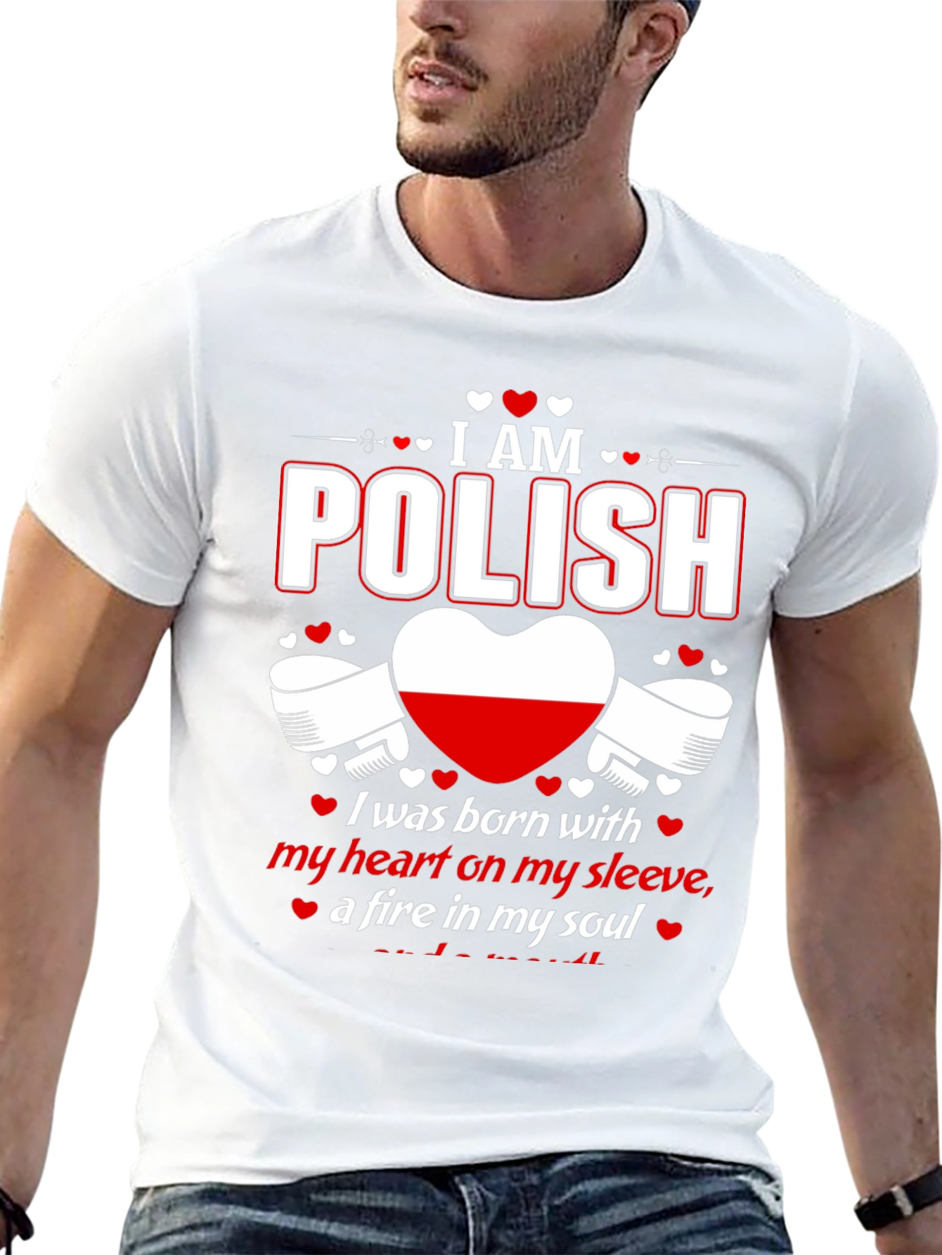I am Polish T-Shirt - Heart on Sleeve